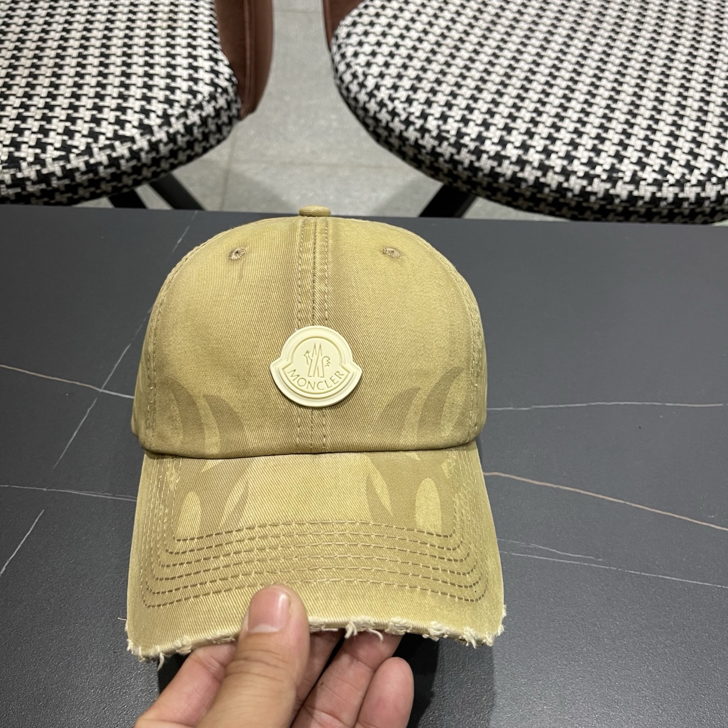 MONCLER（蒙口）稻草人复古棒球帽女宽帽檐大头围帽子韩系百搭遮阳显脸小鸭舌帽夏