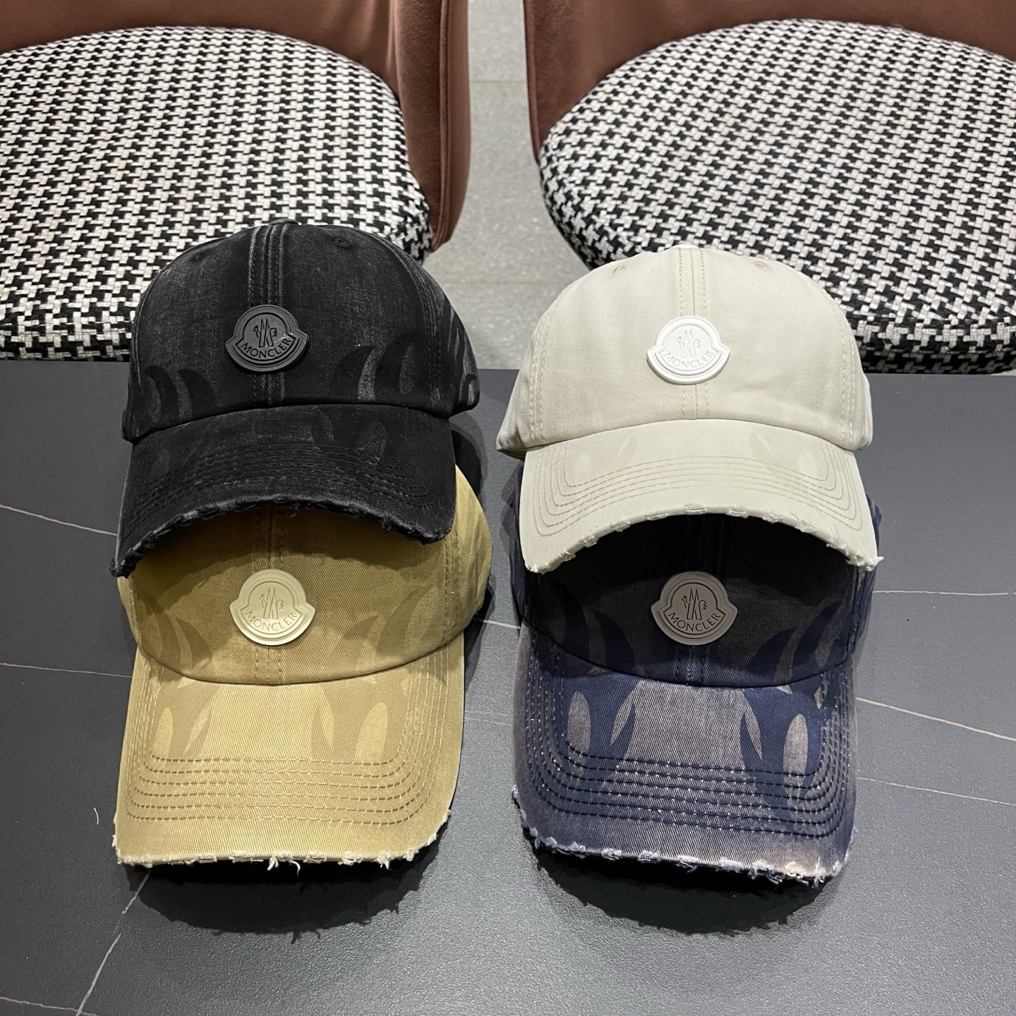 MONCLER（蒙口）稻草人复古棒球帽女宽帽檐大头围帽子韩系百搭遮阳显脸小鸭舌帽夏