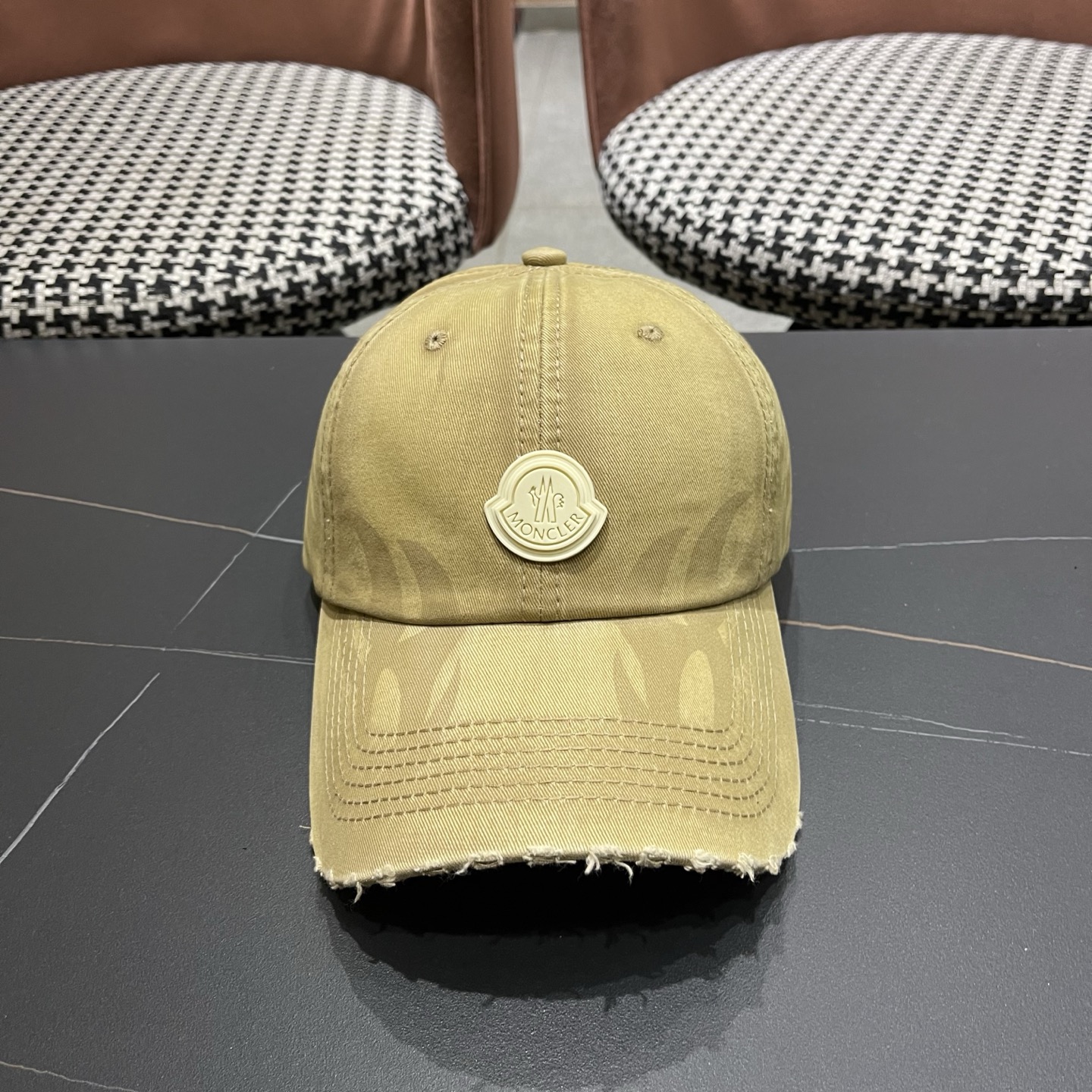 MONCLER（蒙口）稻草人复古棒球帽女宽帽檐大头围帽子韩系百搭遮阳显脸小鸭舌帽夏