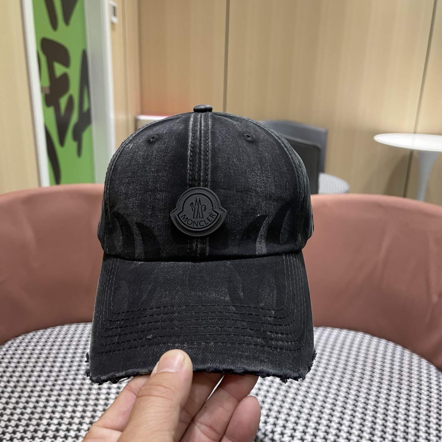 MONCLER（蒙口）稻草人复古棒球帽女宽帽檐大头围帽子韩系百搭遮阳显脸小鸭舌帽夏