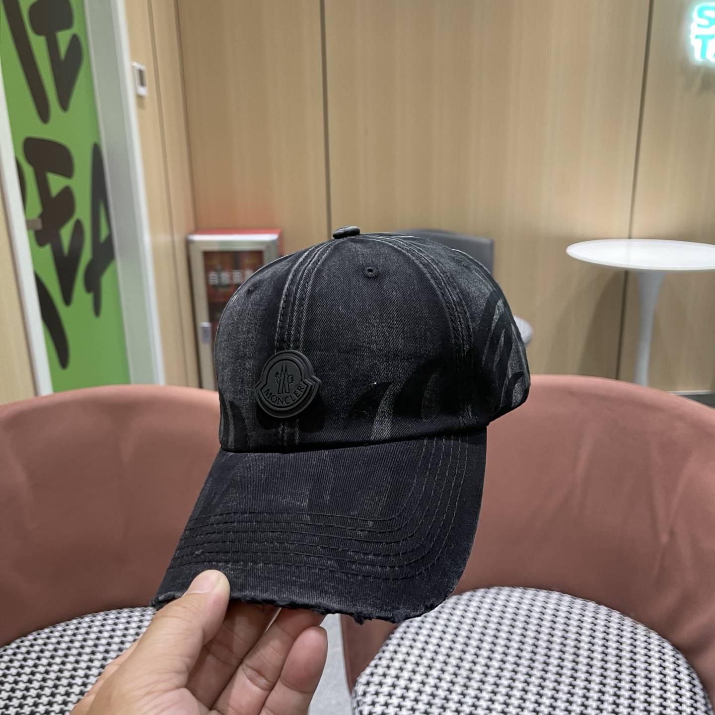 MONCLER（蒙口）稻草人复古棒球帽女宽帽檐大头围帽子韩系百搭遮阳显脸小鸭舌帽夏