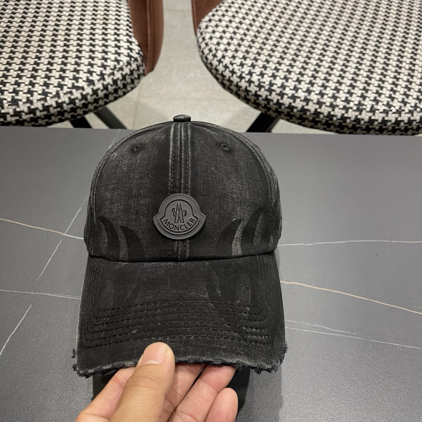 MONCLER（蒙口）稻草人复古棒球帽女宽帽檐大头围帽子韩系百搭遮阳显脸小鸭舌帽夏