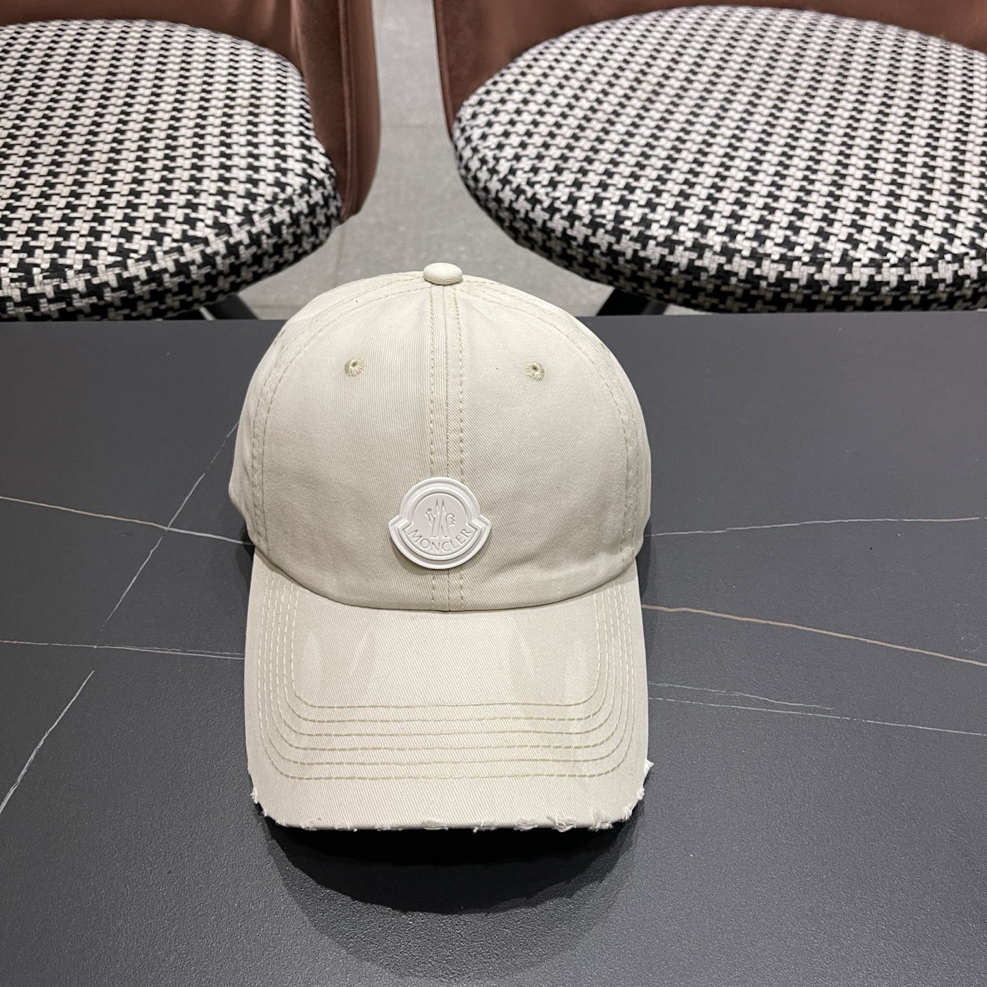 MONCLER（蒙口）稻草人复古棒球帽女宽帽檐大头围帽子韩系百搭遮阳显脸小鸭舌帽夏