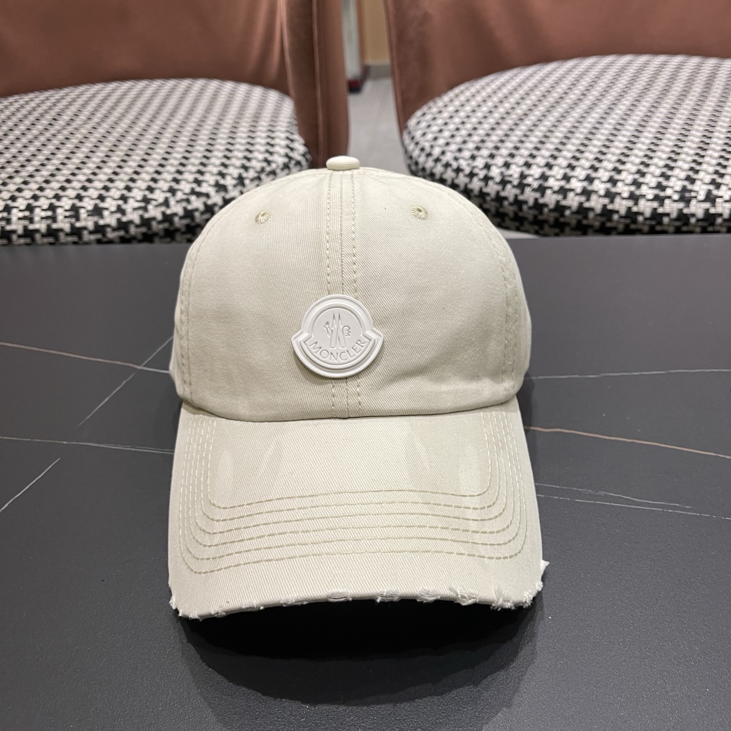 MONCLER（蒙口）稻草人复古棒球帽女宽帽檐大头围帽子韩系百搭遮阳显脸小鸭舌帽夏