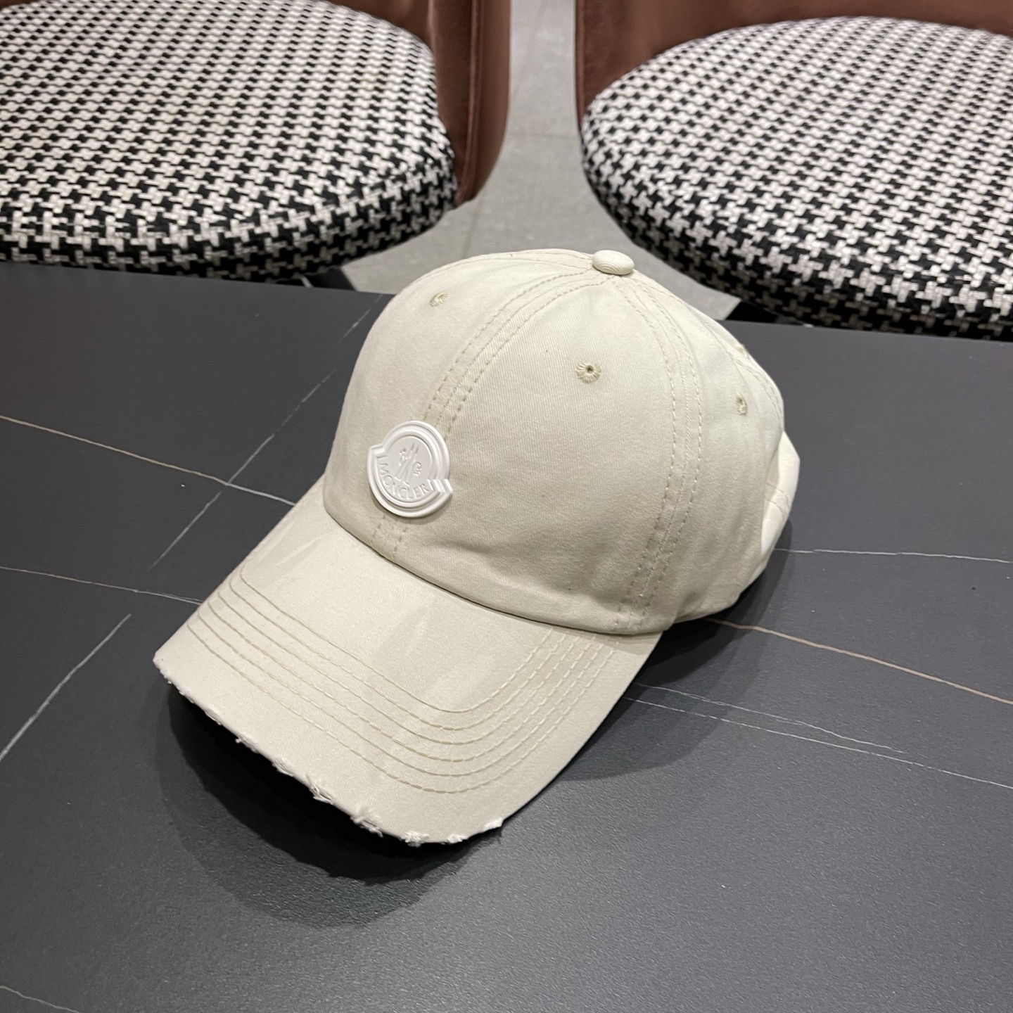 MONCLER（蒙口）稻草人复古棒球帽女宽帽檐大头围帽子韩系百搭遮阳显脸小鸭舌帽夏