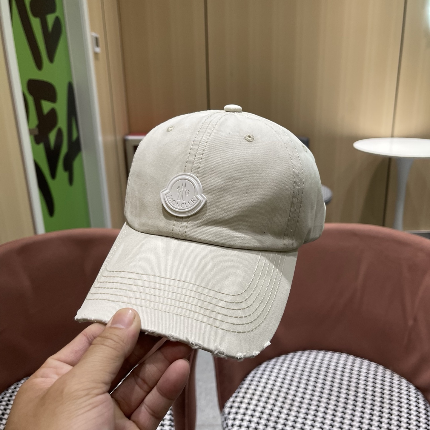 MONCLER（蒙口）稻草人复古棒球帽女宽帽檐大头围帽子韩系百搭遮阳显脸小鸭舌帽夏