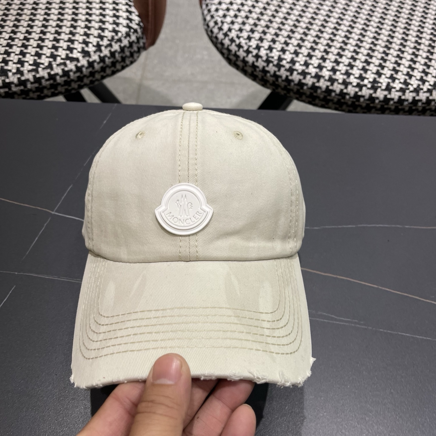 MONCLER（蒙口）稻草人复古棒球帽女宽帽檐大头围帽子韩系百搭遮阳显脸小鸭舌帽夏