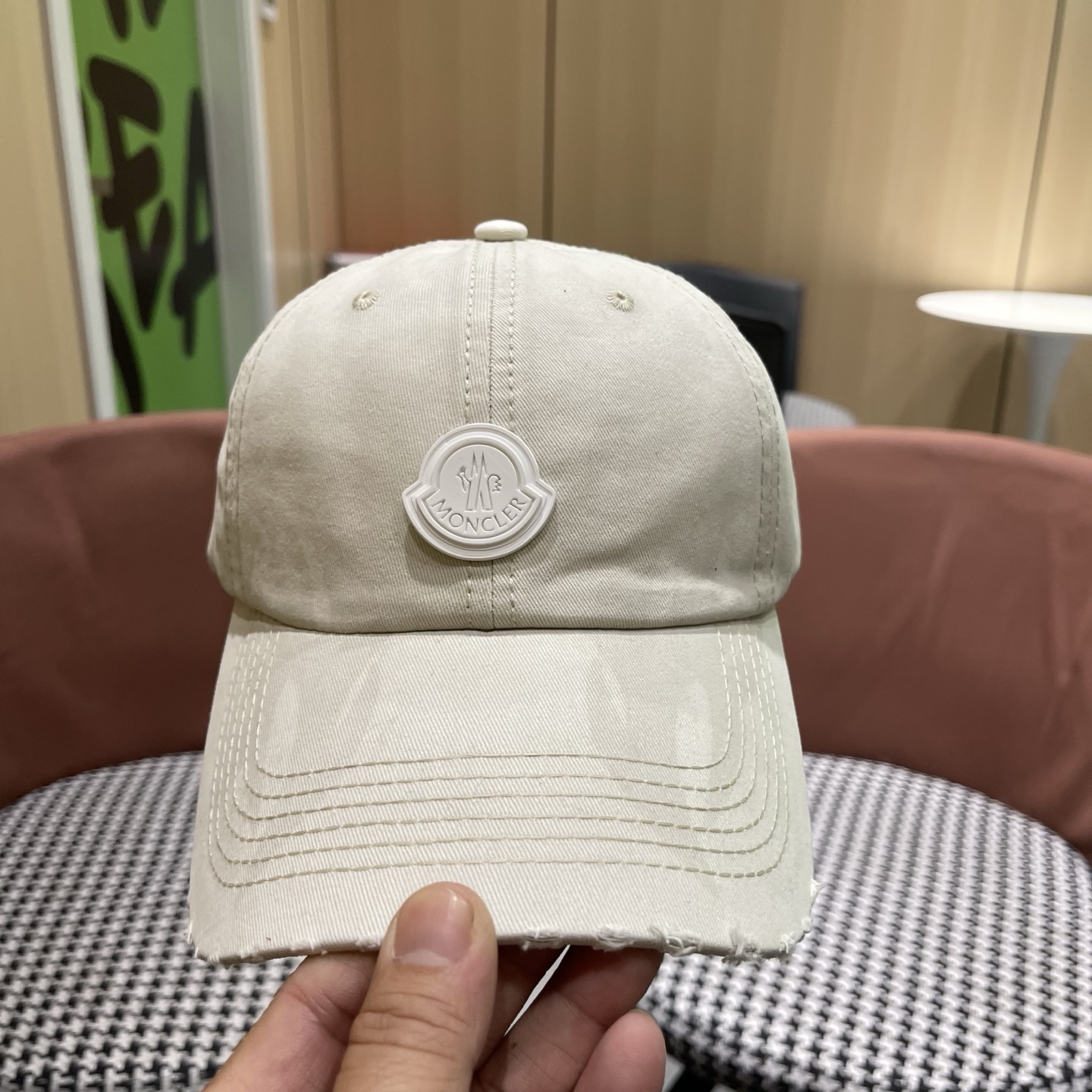 MONCLER（蒙口）稻草人复古棒球帽女宽帽檐大头围帽子韩系百搭遮阳显脸小鸭舌帽夏