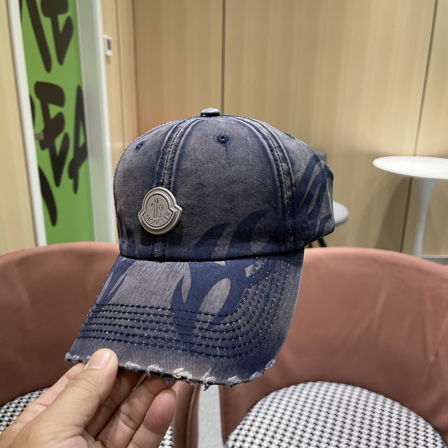 MONCLER（蒙口）稻草人复古棒球帽女宽帽檐大头围帽子韩系百搭遮阳显脸小鸭舌帽夏