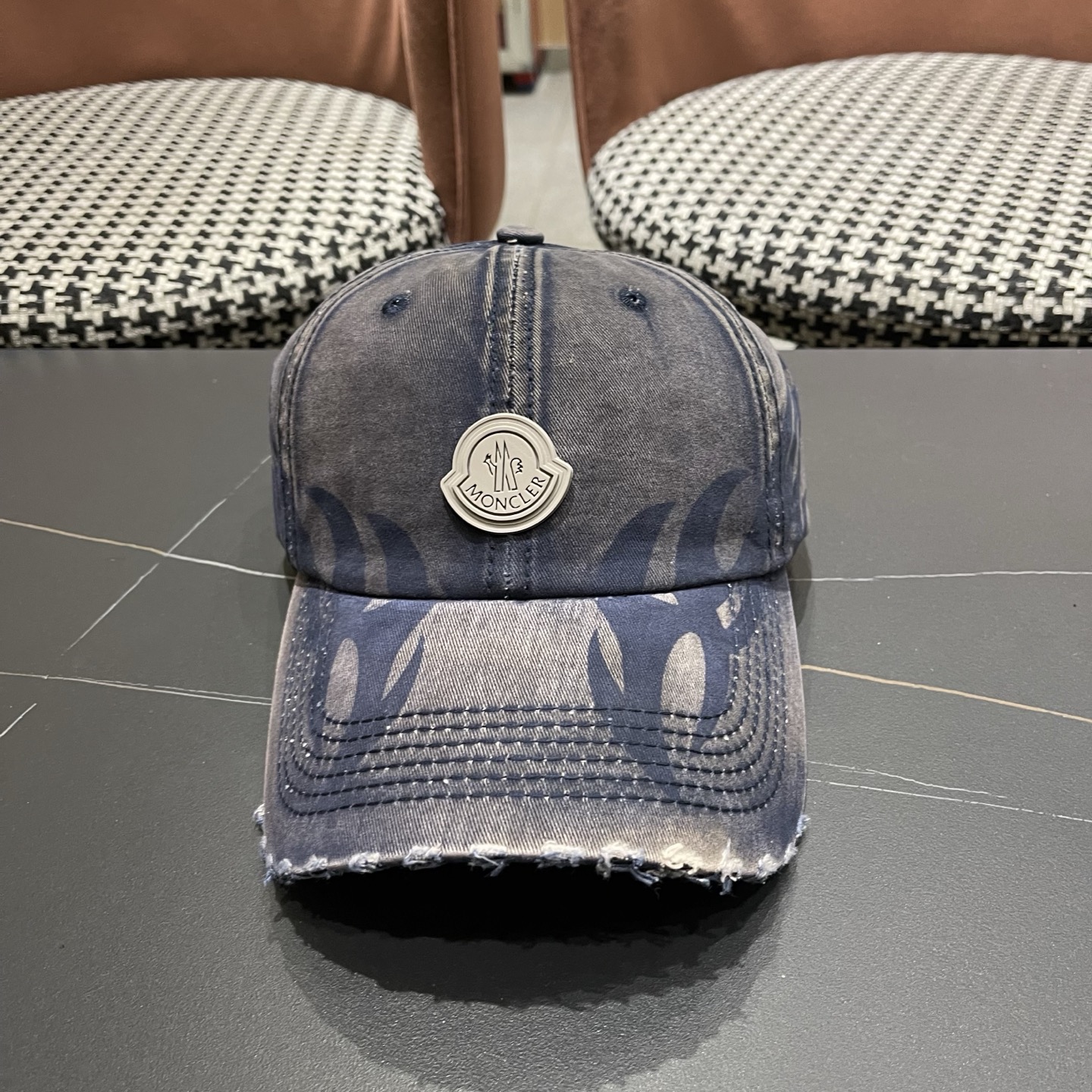 MONCLER（蒙口）稻草人复古棒球帽女宽帽檐大头围帽子韩系百搭遮阳显脸小鸭舌帽夏