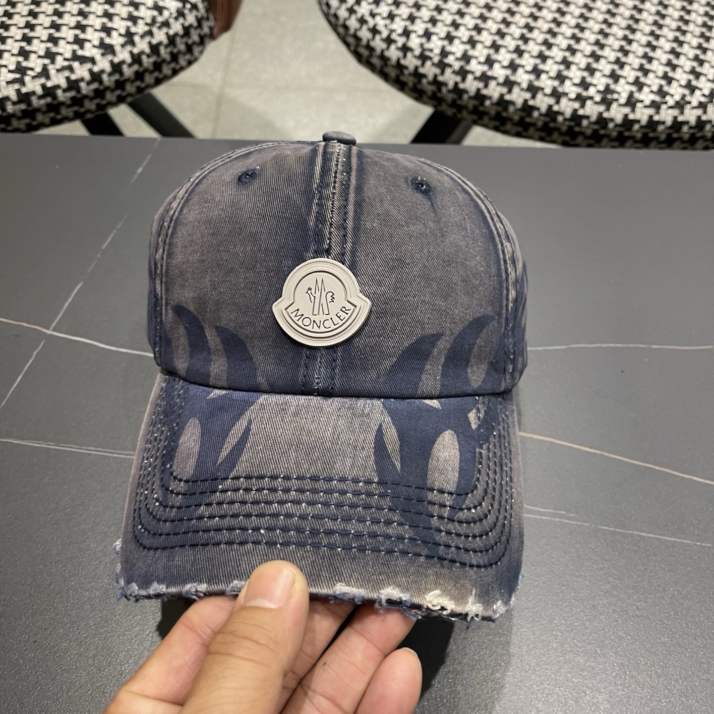 MONCLER（蒙口）稻草人复古棒球帽女宽帽檐大头围帽子韩系百搭遮阳显脸小鸭舌帽夏
