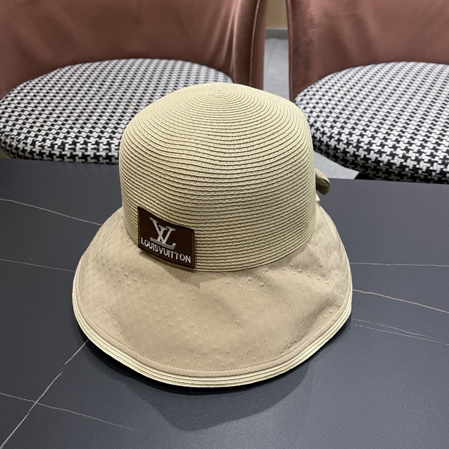 LV路易威登 新款防紫外线大檐女夏季遮脸防晒帽海边渔夫帽遮阳帽草帽