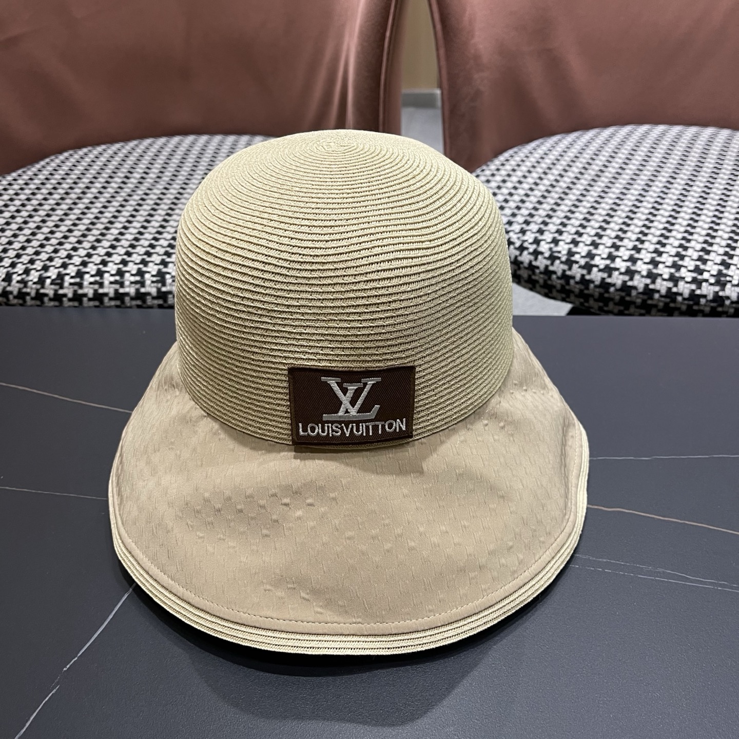 LV路易威登 新款防紫外线大檐女夏季遮脸防晒帽海边渔夫帽遮阳帽草帽