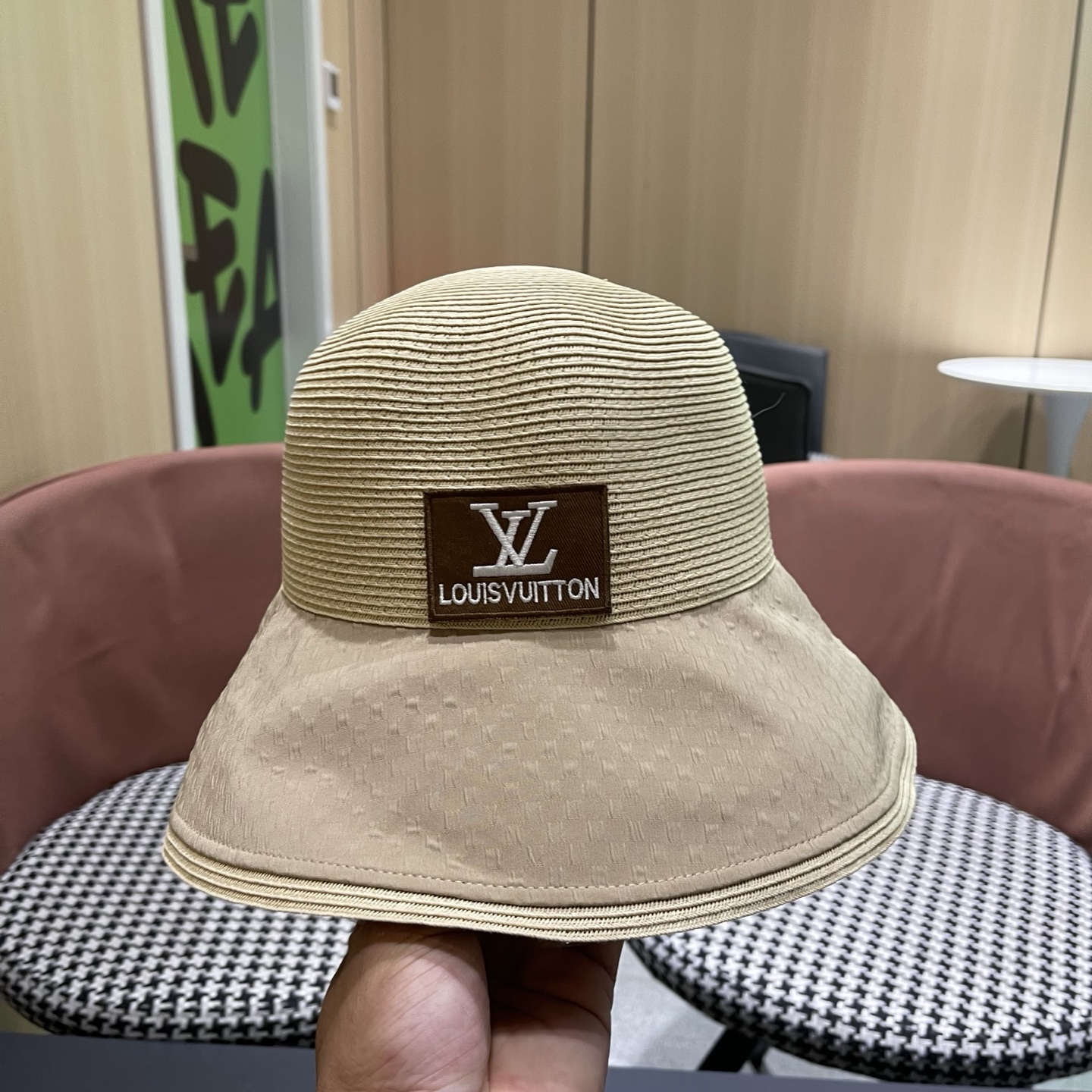 LV路易威登 新款防紫外线大檐女夏季遮脸防晒帽海边渔夫帽遮阳帽草帽