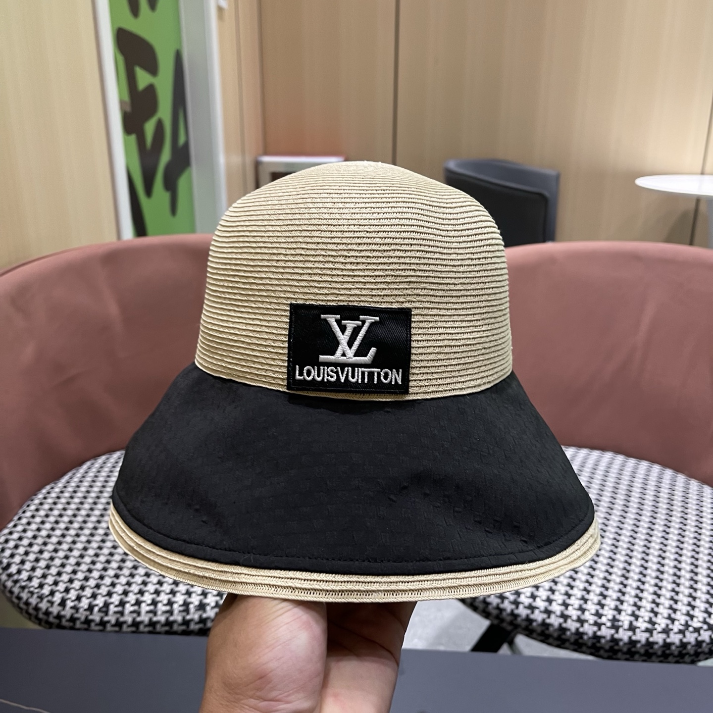 LV路易威登 新款防紫外线大檐女夏季遮脸防晒帽海边渔夫帽遮阳帽草帽