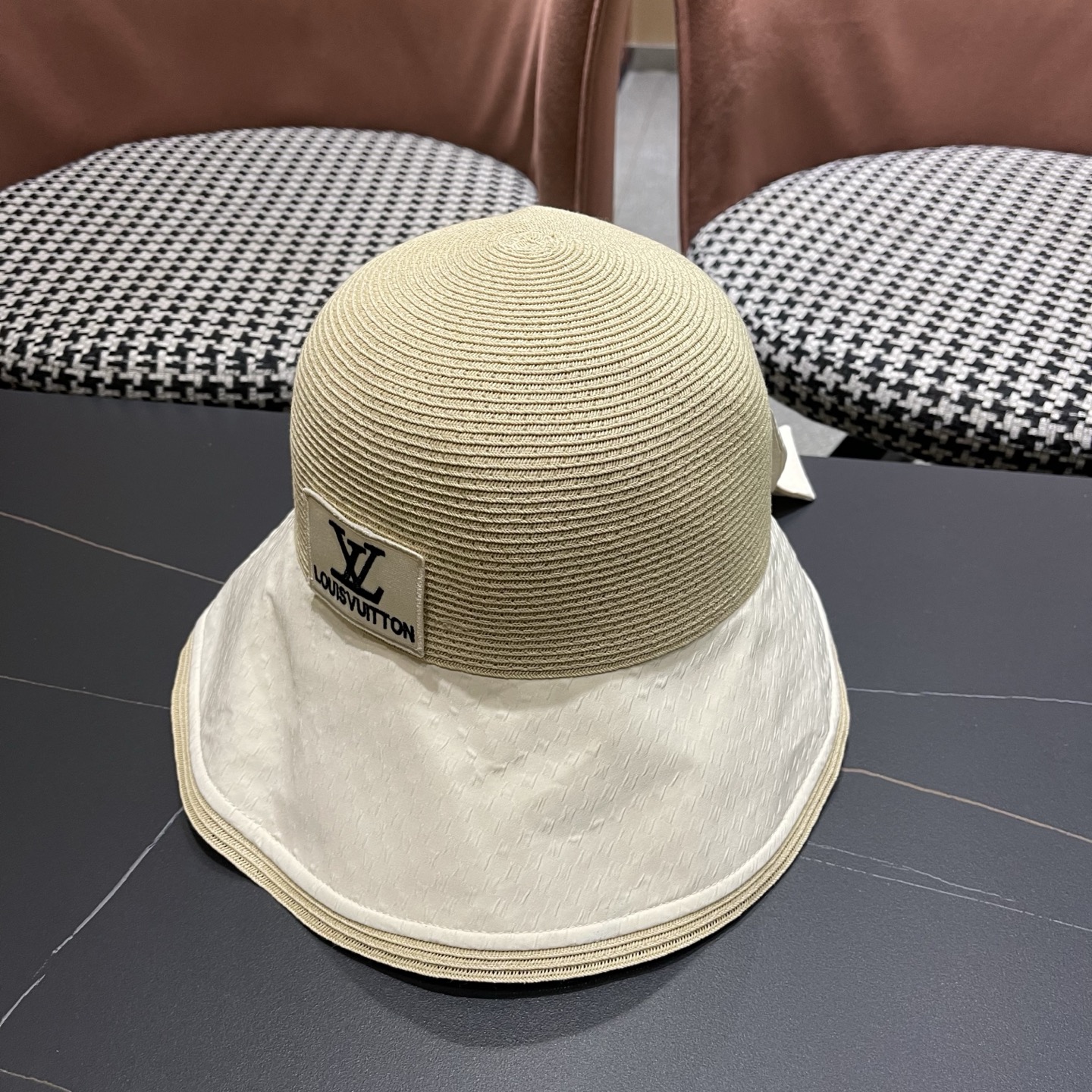 LV路易威登 新款防紫外线大檐女夏季遮脸防晒帽海边渔夫帽遮阳帽草帽