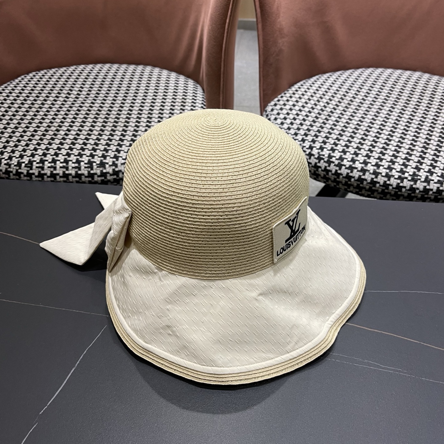 LV路易威登 新款防紫外线大檐女夏季遮脸防晒帽海边渔夫帽遮阳帽草帽