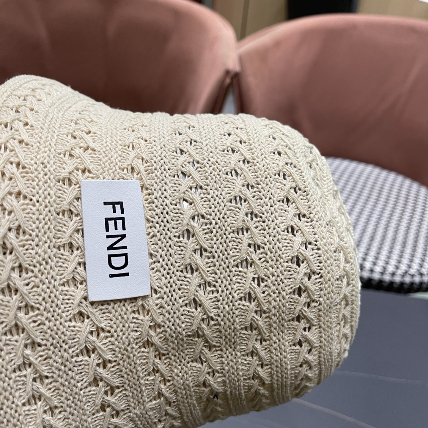 Fendi 芬迪日系百搭针织镂空渔夫帽子女春夏季新款透气遮阳防晒帽子盆帽