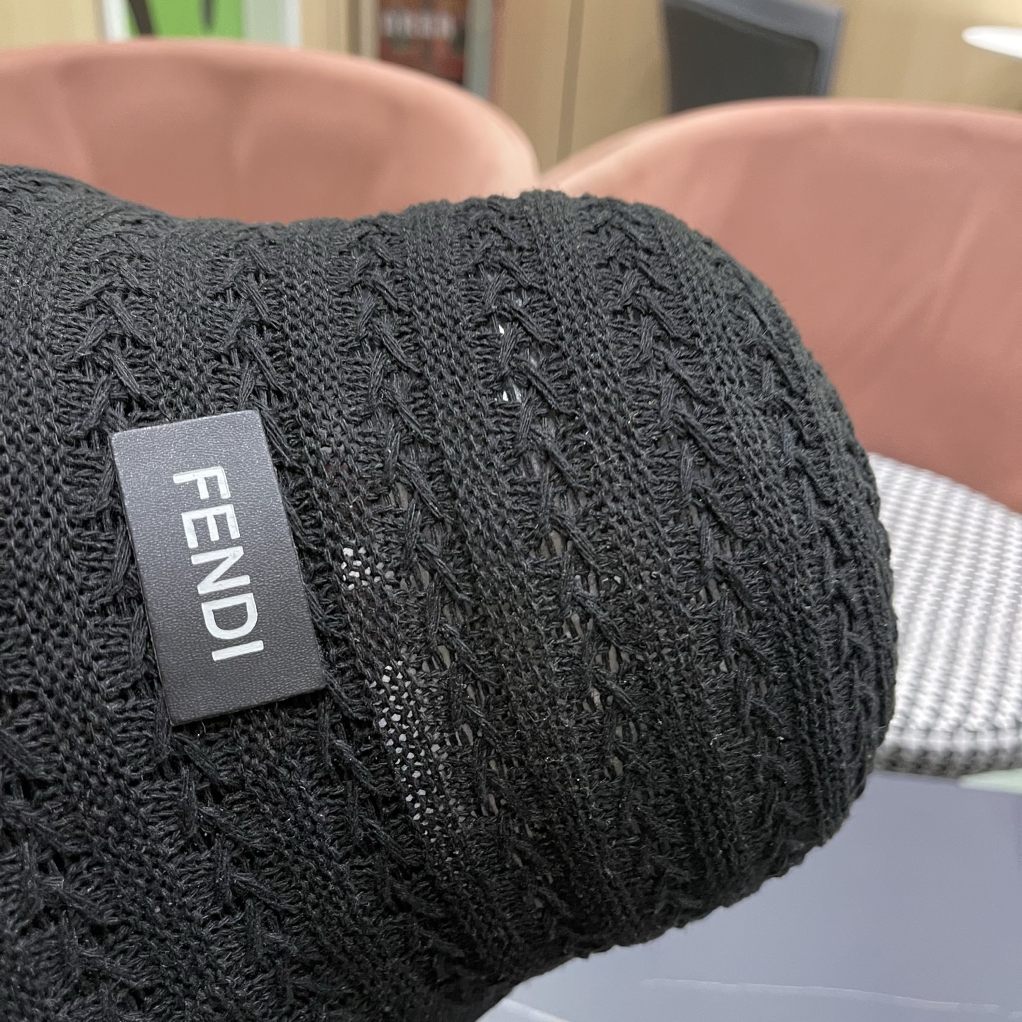 Fendi 芬迪日系百搭针织镂空渔夫帽子女春夏季新款透气遮阳防晒帽子盆帽