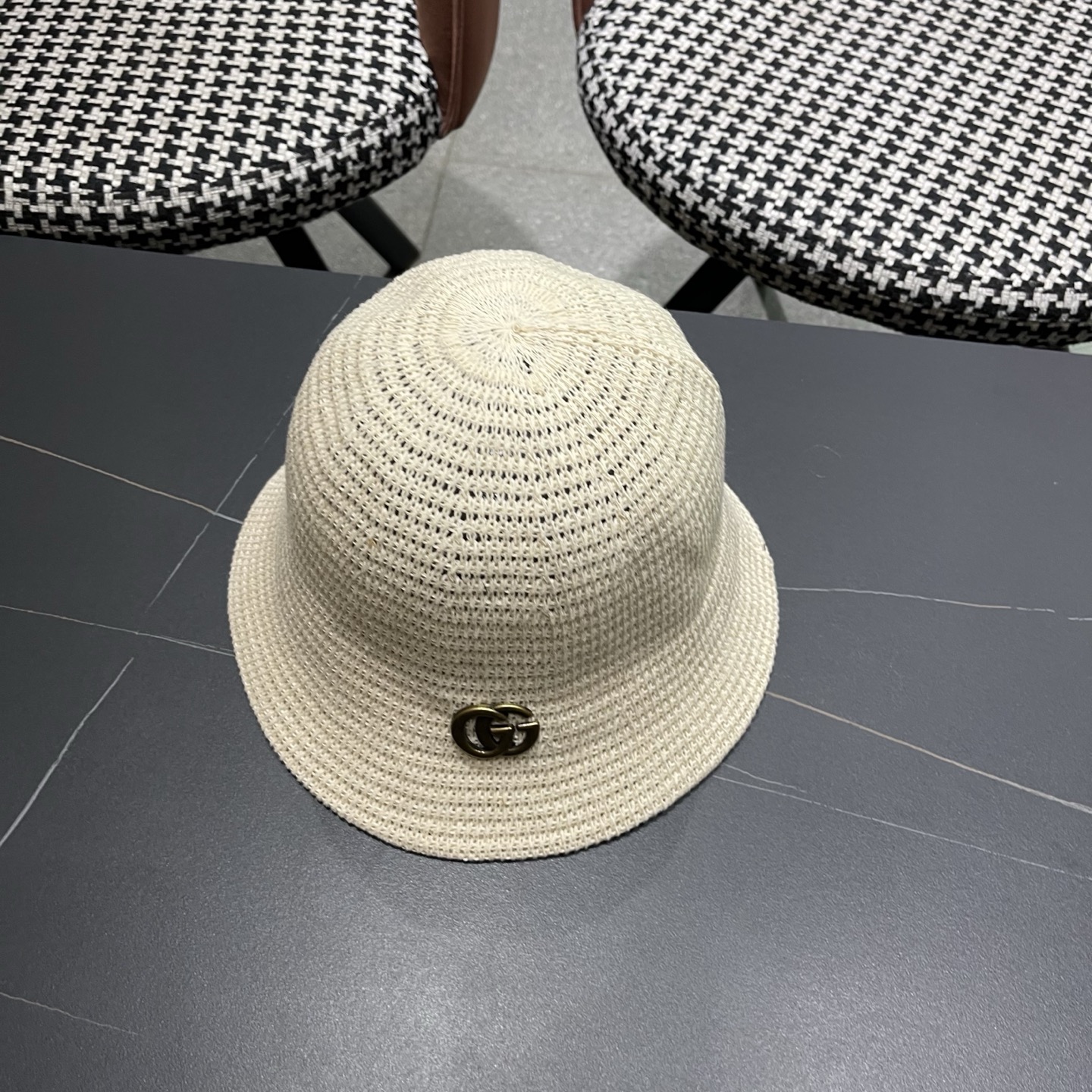 GUCCI古奇 夏天水桶帽子女新款小众设计感盆帽时尚显脸小遮阳防晒渔夫帽