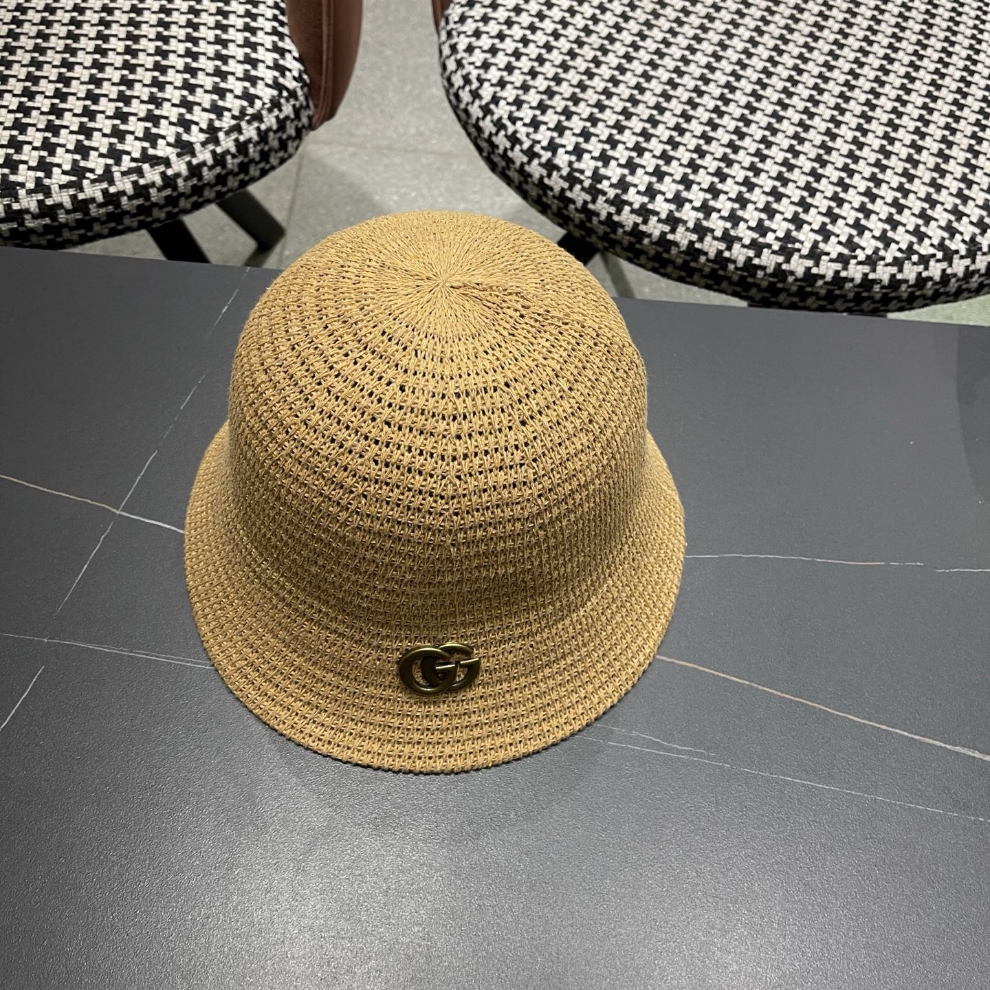 GUCCI古奇 夏天水桶帽子女新款小众设计感盆帽时尚显脸小遮阳防晒渔夫帽