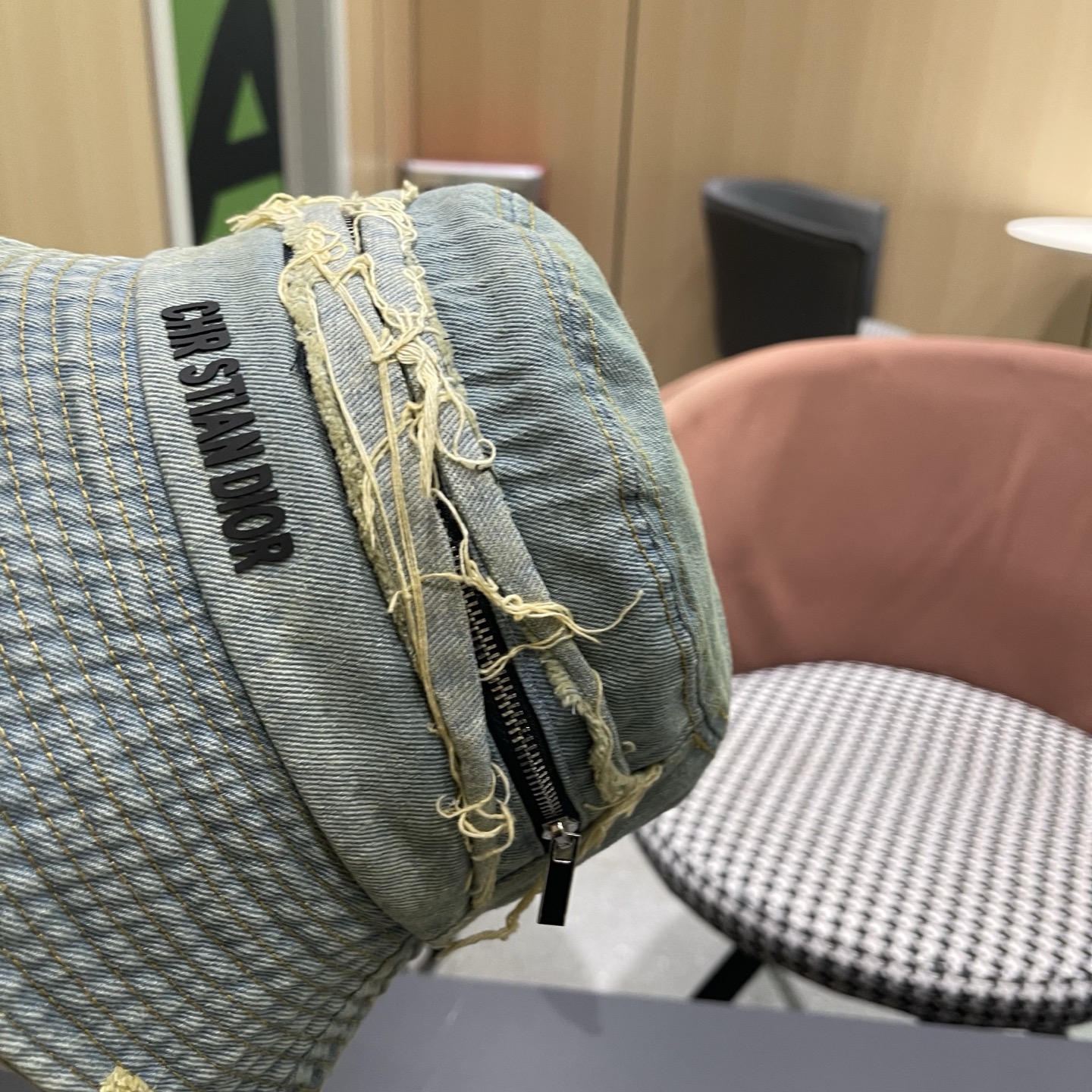 Dior迪奥 水洗做旧牛仔渔夫帽女春夏季日系百搭显脸小水桶帽大头围遮阳盆帽