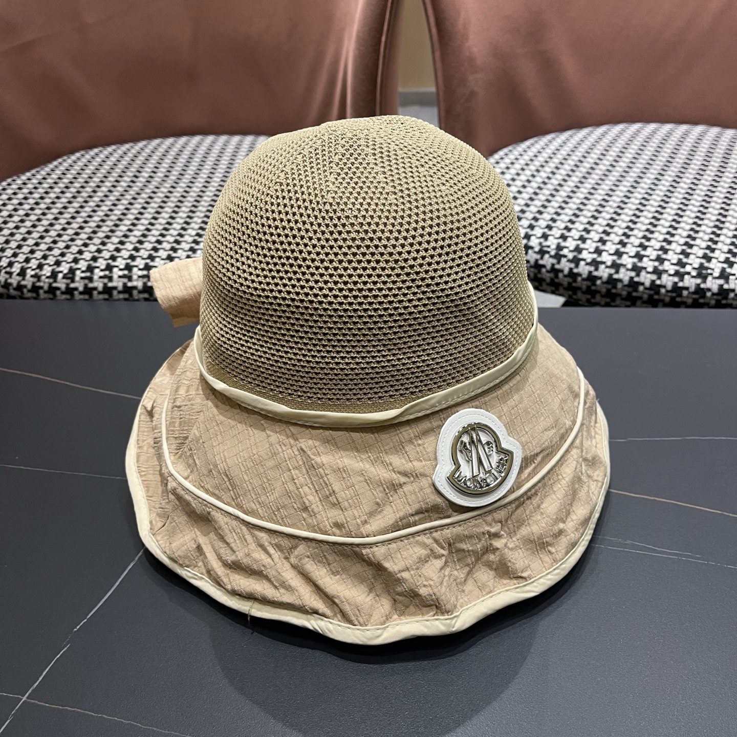 MONCLER（蒙口）防晒帽女防紫外线大帽檐夏季网红遮脸显脸小太阳帽遮阳渔夫帽