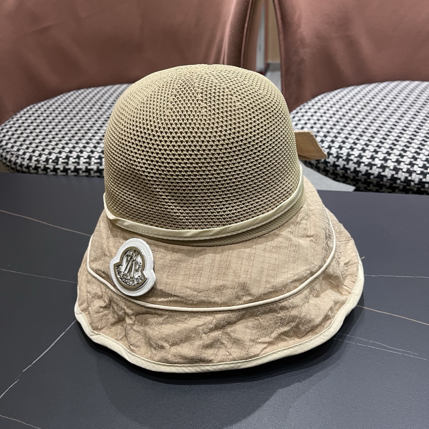 MONCLER（蒙口）防晒帽女防紫外线大帽檐夏季网红遮脸显脸小太阳帽遮阳渔夫帽