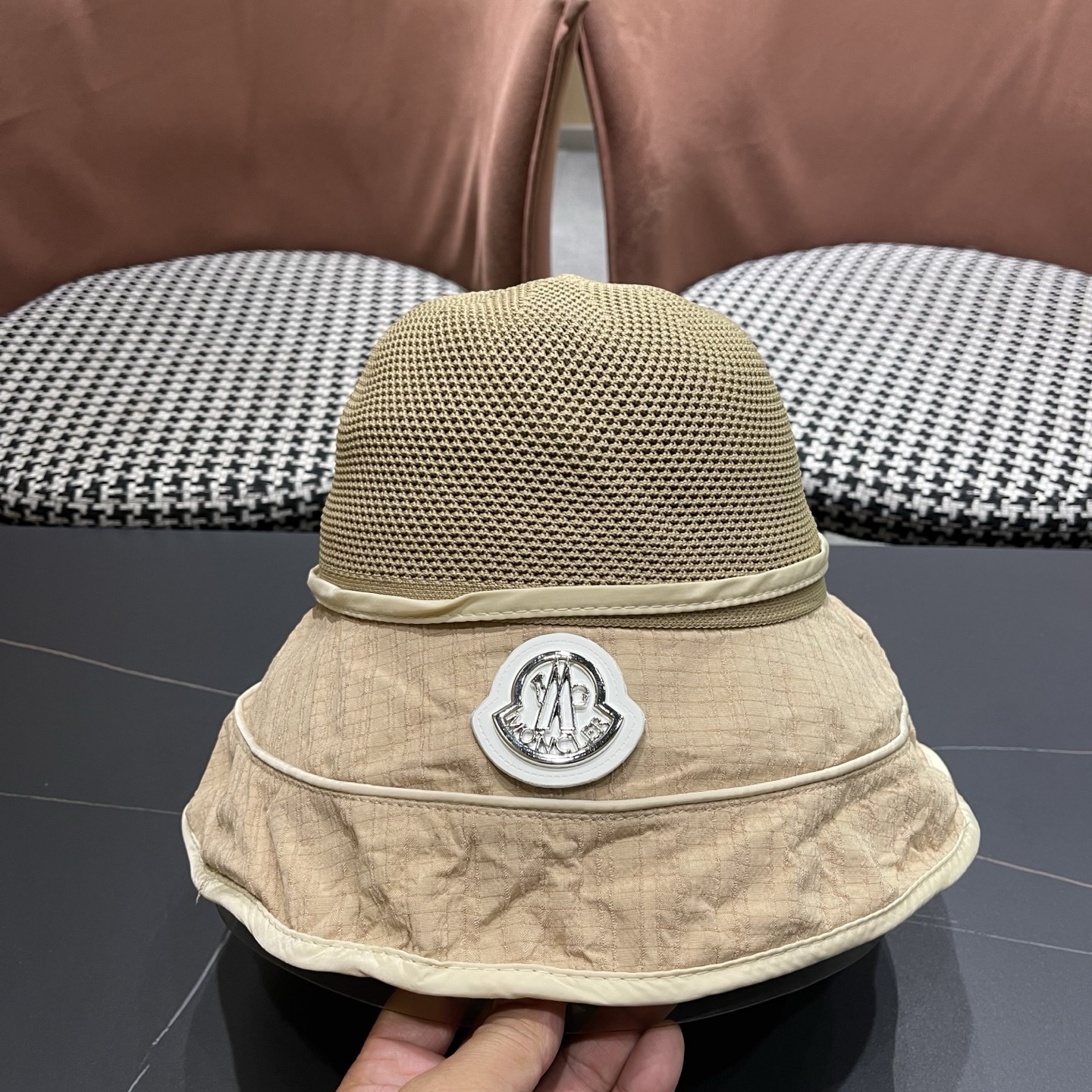 MONCLER（蒙口）防晒帽女防紫外线大帽檐夏季网红遮脸显脸小太阳帽遮阳渔夫帽