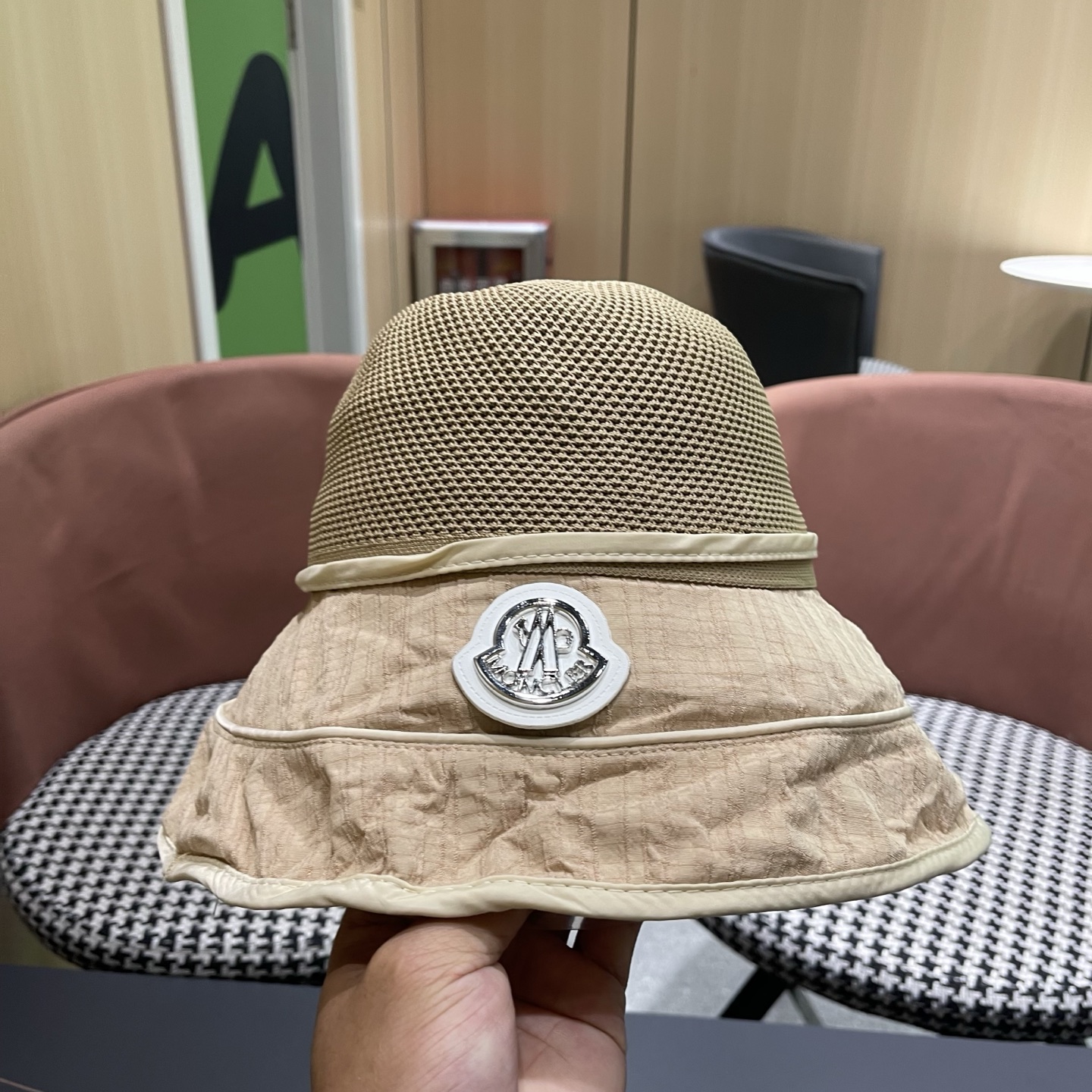MONCLER（蒙口）防晒帽女防紫外线大帽檐夏季网红遮脸显脸小太阳帽遮阳渔夫帽