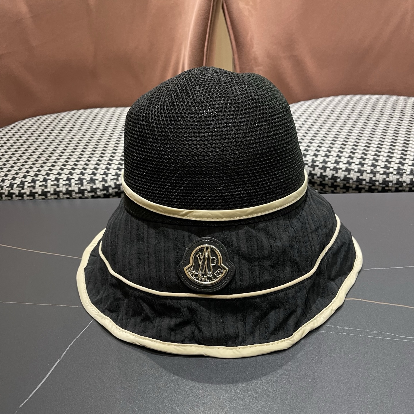 MONCLER（蒙口）防晒帽女防紫外线大帽檐夏季网红遮脸显脸小太阳帽遮阳渔夫帽