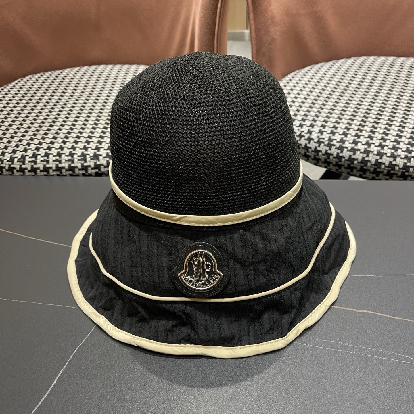 MONCLER（蒙口）防晒帽女防紫外线大帽檐夏季网红遮脸显脸小太阳帽遮阳渔夫帽