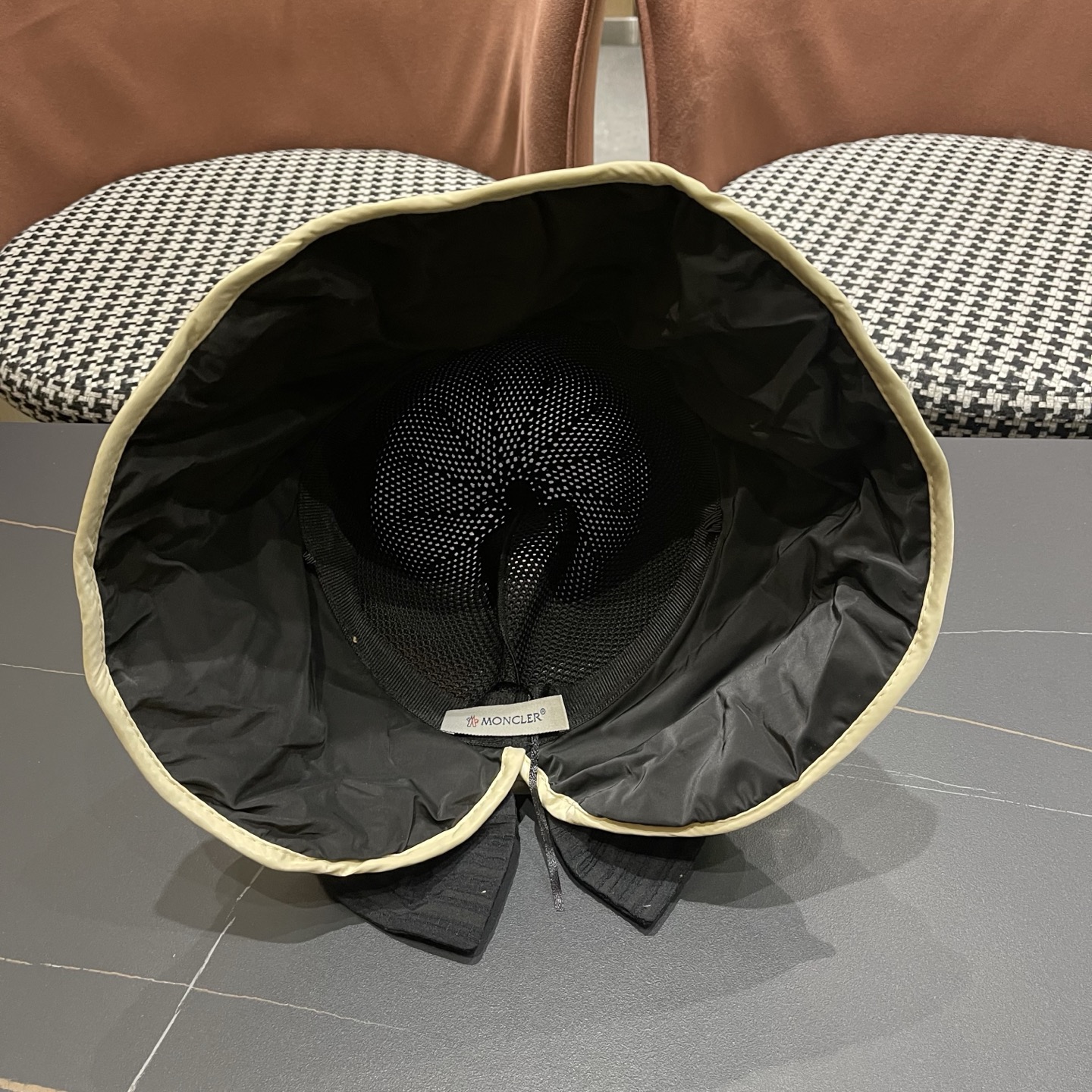 MONCLER（蒙口）防晒帽女防紫外线大帽檐夏季网红遮脸显脸小太阳帽遮阳渔夫帽