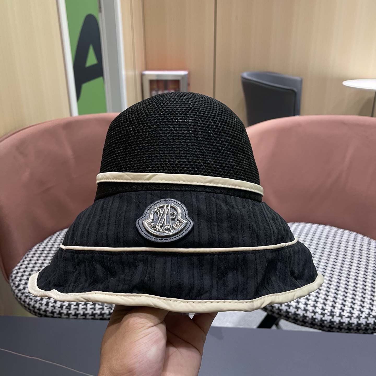 MONCLER（蒙口）防晒帽女防紫外线大帽檐夏季网红遮脸显脸小太阳帽遮阳渔夫帽
