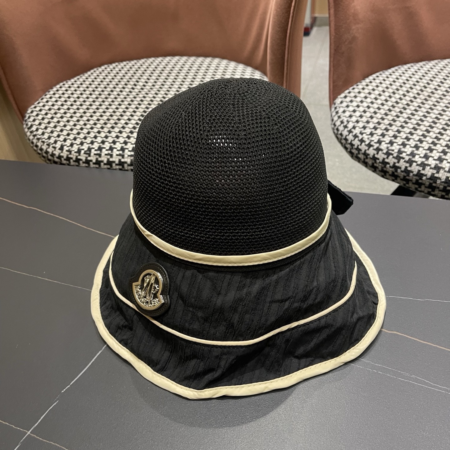MONCLER（蒙口）防晒帽女防紫外线大帽檐夏季网红遮脸显脸小太阳帽遮阳渔夫帽