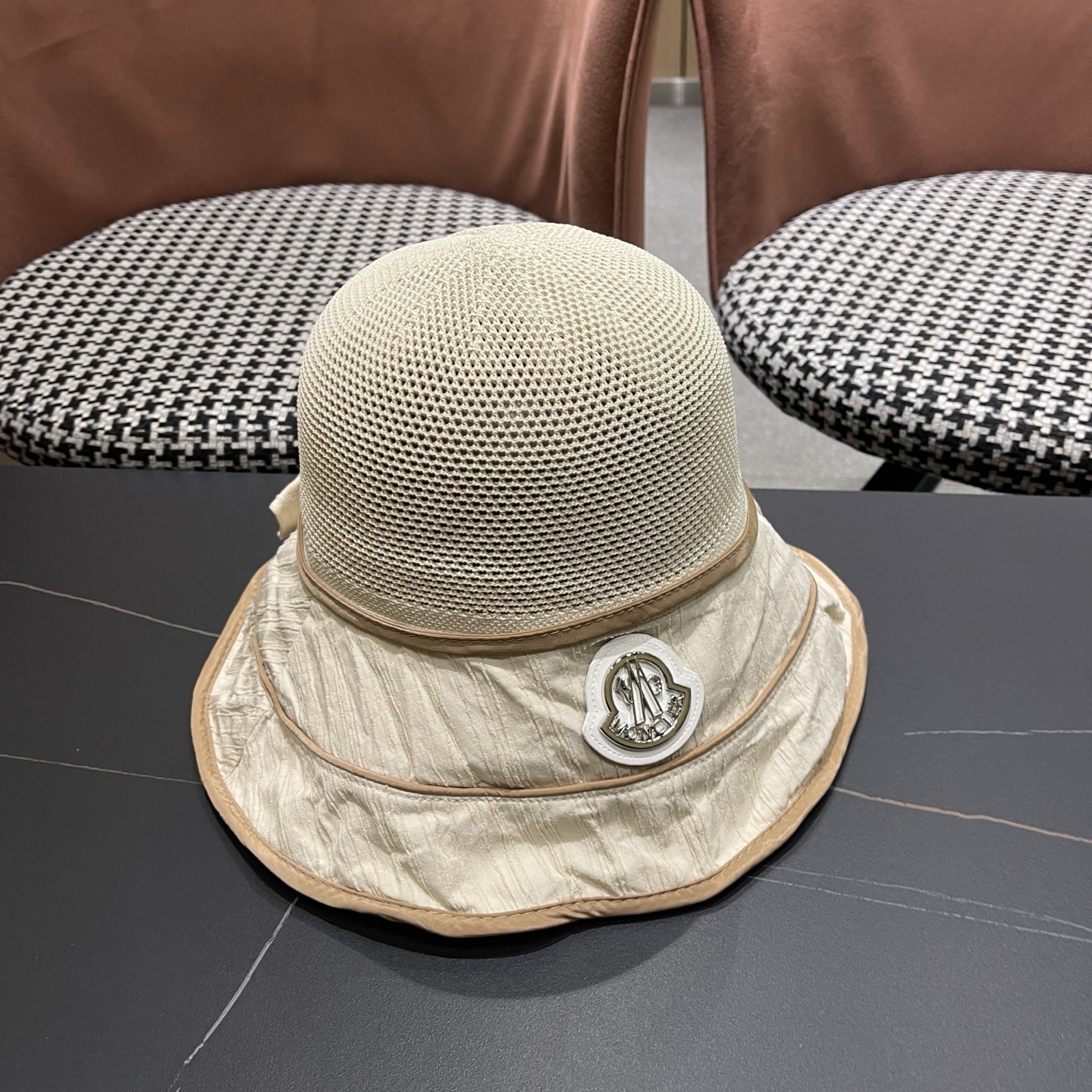 MONCLER（蒙口）防晒帽女防紫外线大帽檐夏季网红遮脸显脸小太阳帽遮阳渔夫帽