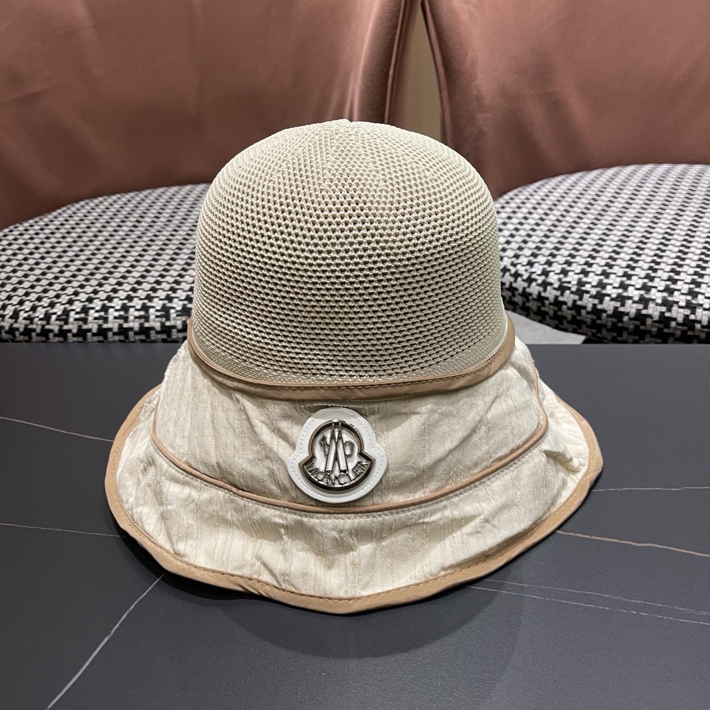 MONCLER（蒙口）防晒帽女防紫外线大帽檐夏季网红遮脸显脸小太阳帽遮阳渔夫帽