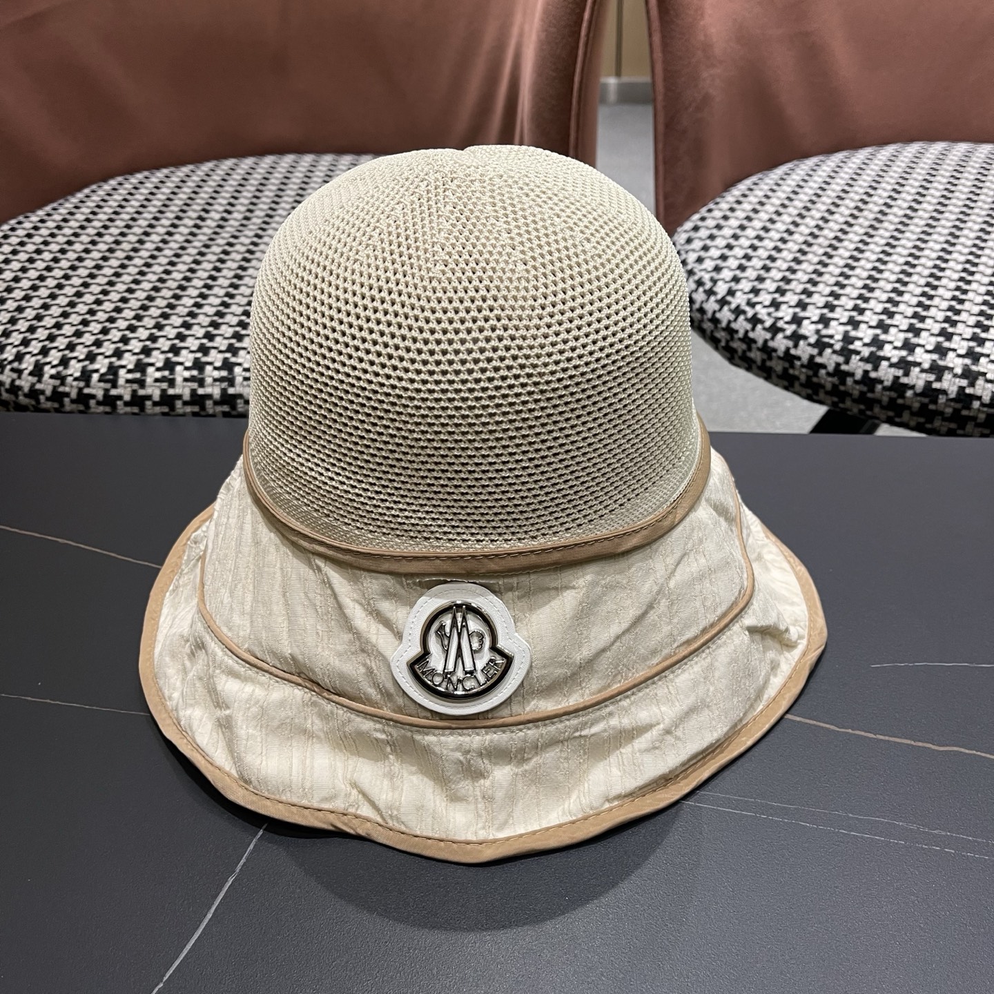 MONCLER（蒙口）防晒帽女防紫外线大帽檐夏季网红遮脸显脸小太阳帽遮阳渔夫帽