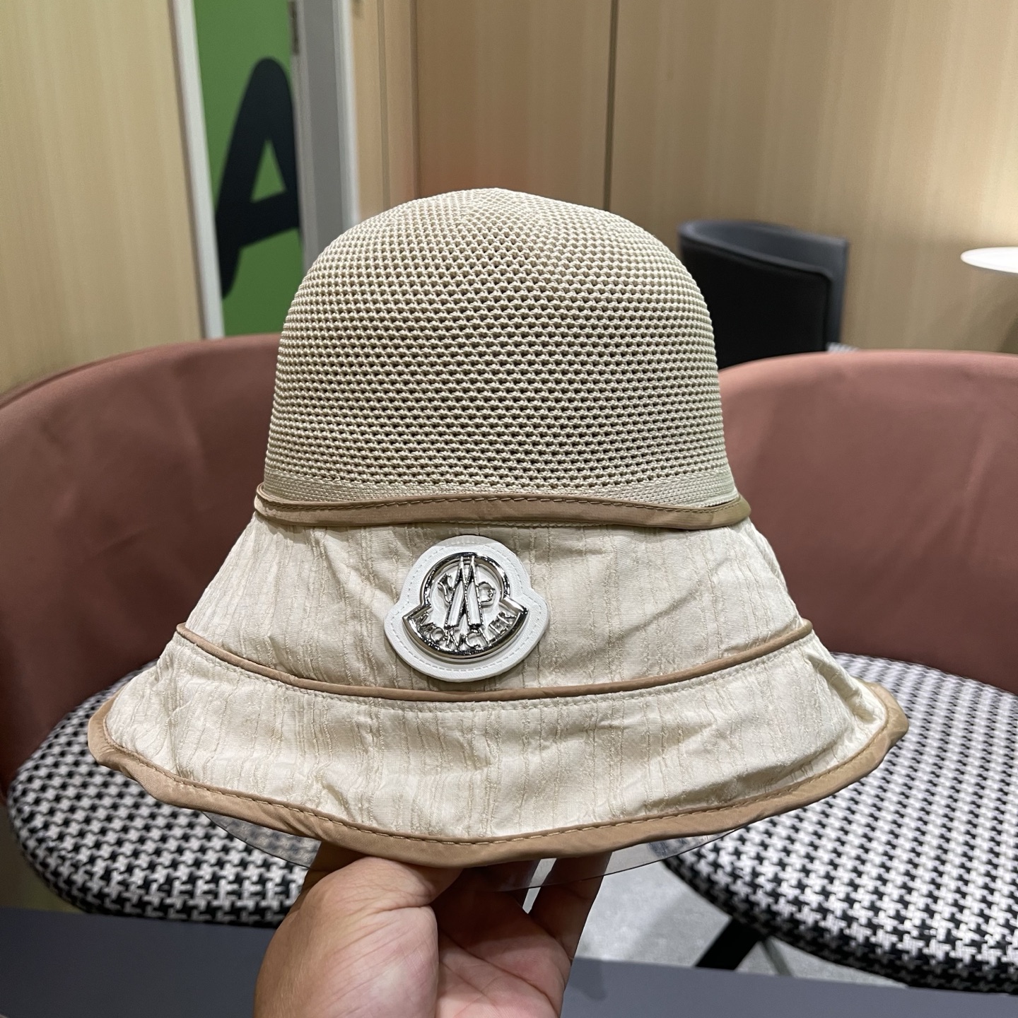MONCLER（蒙口）防晒帽女防紫外线大帽檐夏季网红遮脸显脸小太阳帽遮阳渔夫帽