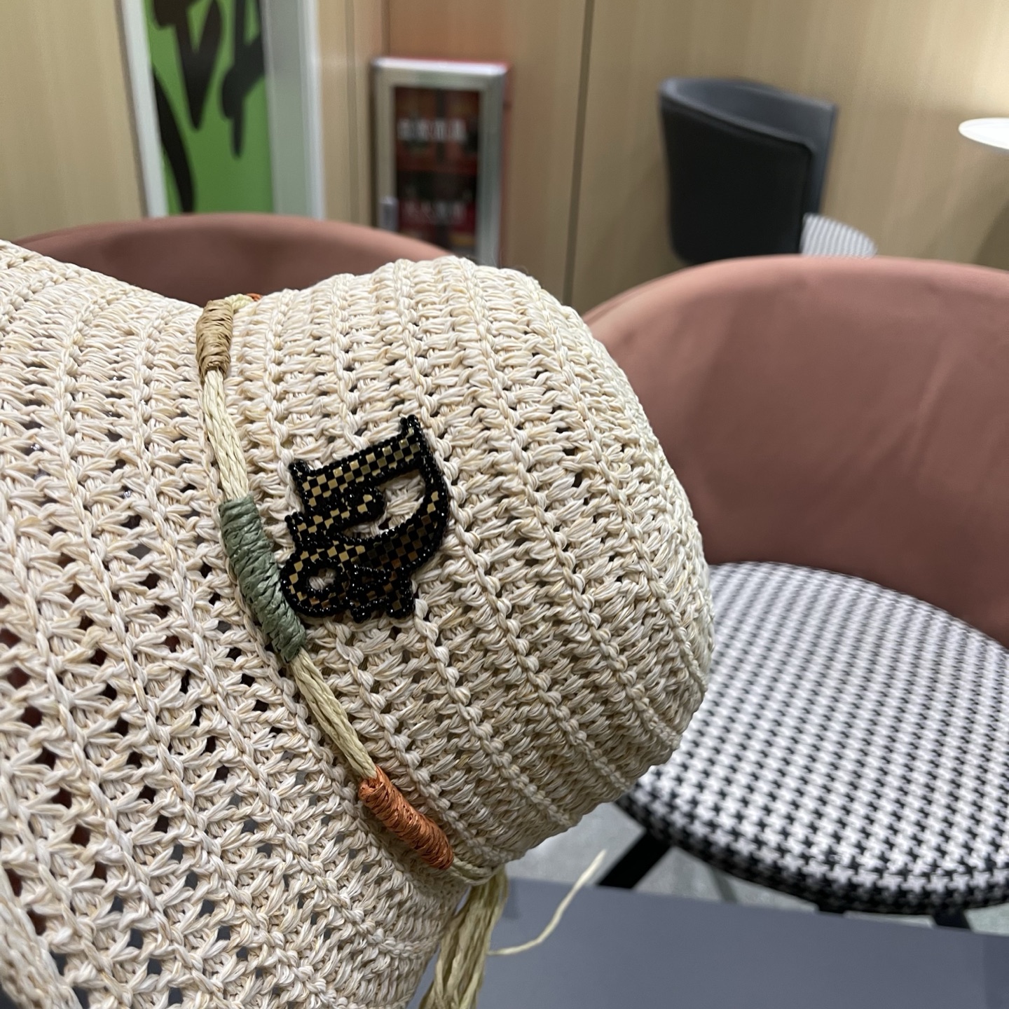 Dior迪奥 草编渔夫帽子女春夏季可折叠遮阳帽出游度假风显脸小防晒透气凉帽
