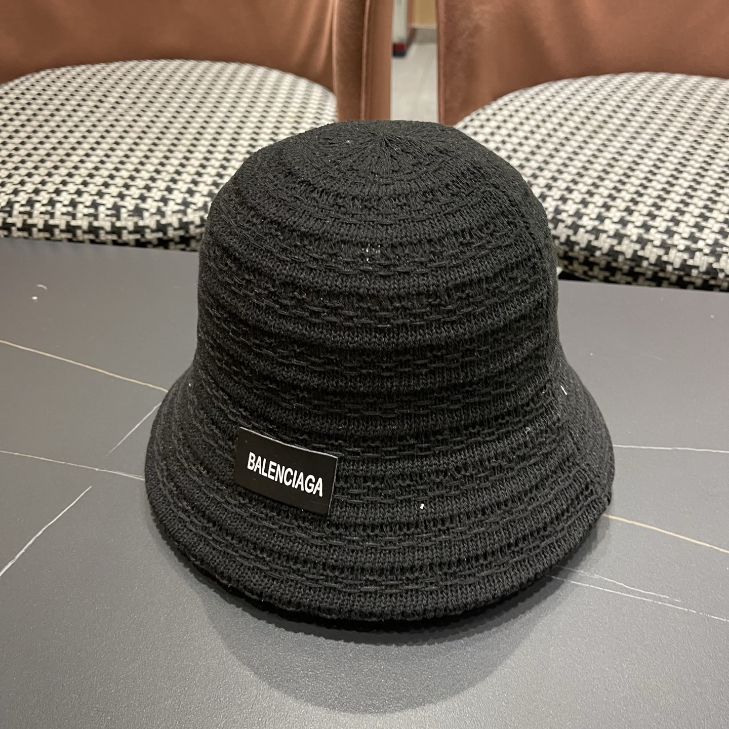 Balenciaga 巴黎世家 百搭针织渔夫帽子女夏季镂空防晒显脸小纯色水桶帽遮阳帽2026新款