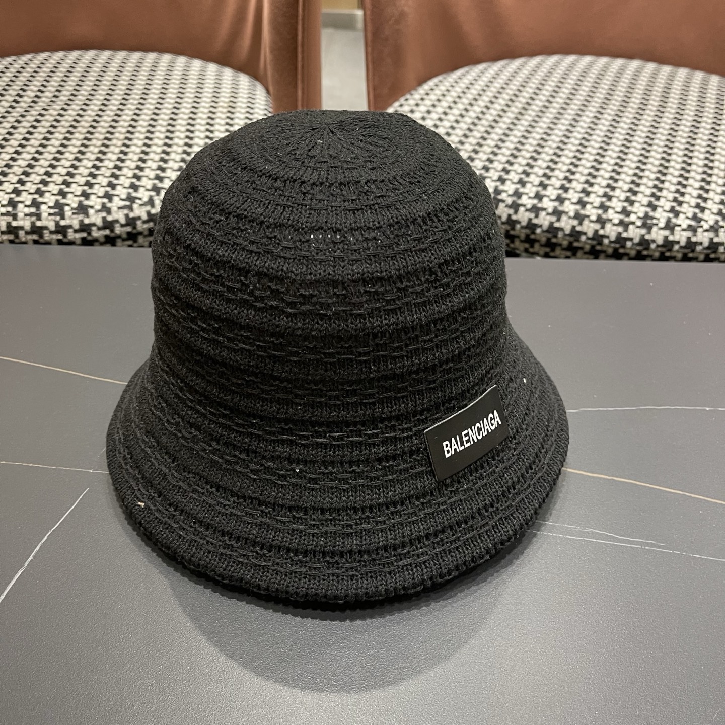 Balenciaga 巴黎世家 百搭针织渔夫帽子女夏季镂空防晒显脸小纯色水桶帽遮阳帽2026新款