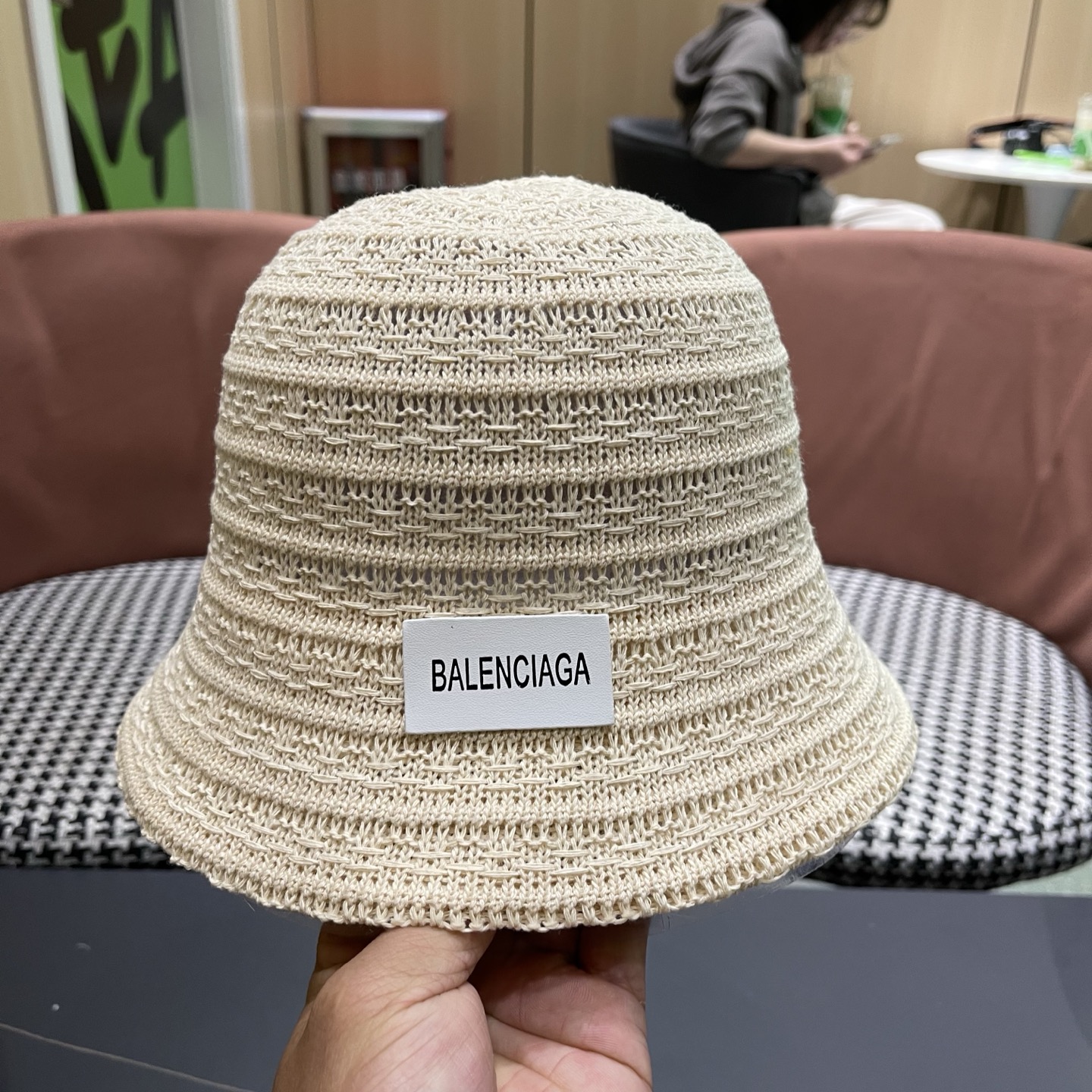 Balenciaga 巴黎世家 百搭针织渔夫帽子女夏季镂空防晒显脸小纯色水桶帽遮阳帽2026新款