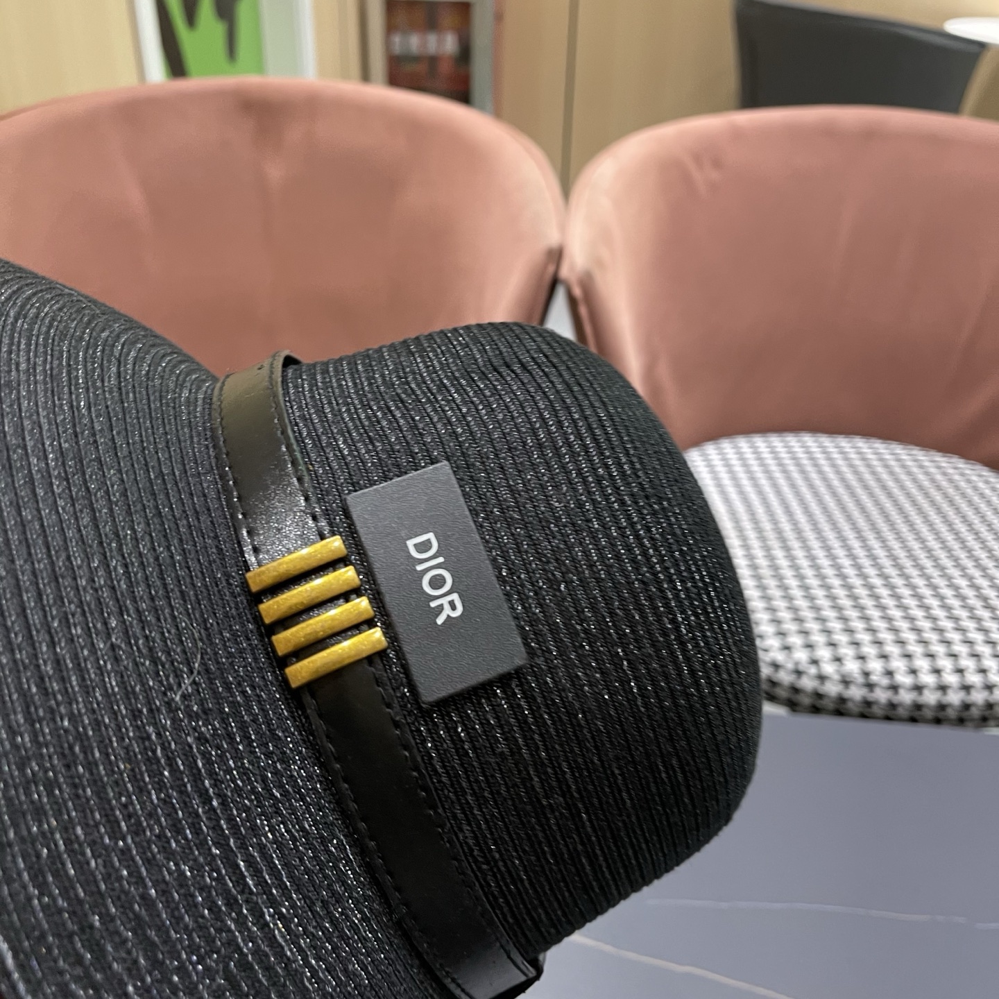 Dior迪奥 优雅气质草编遮阳渔夫帽子女夏季出游时尚百搭大檐防晒太阳帽草帽