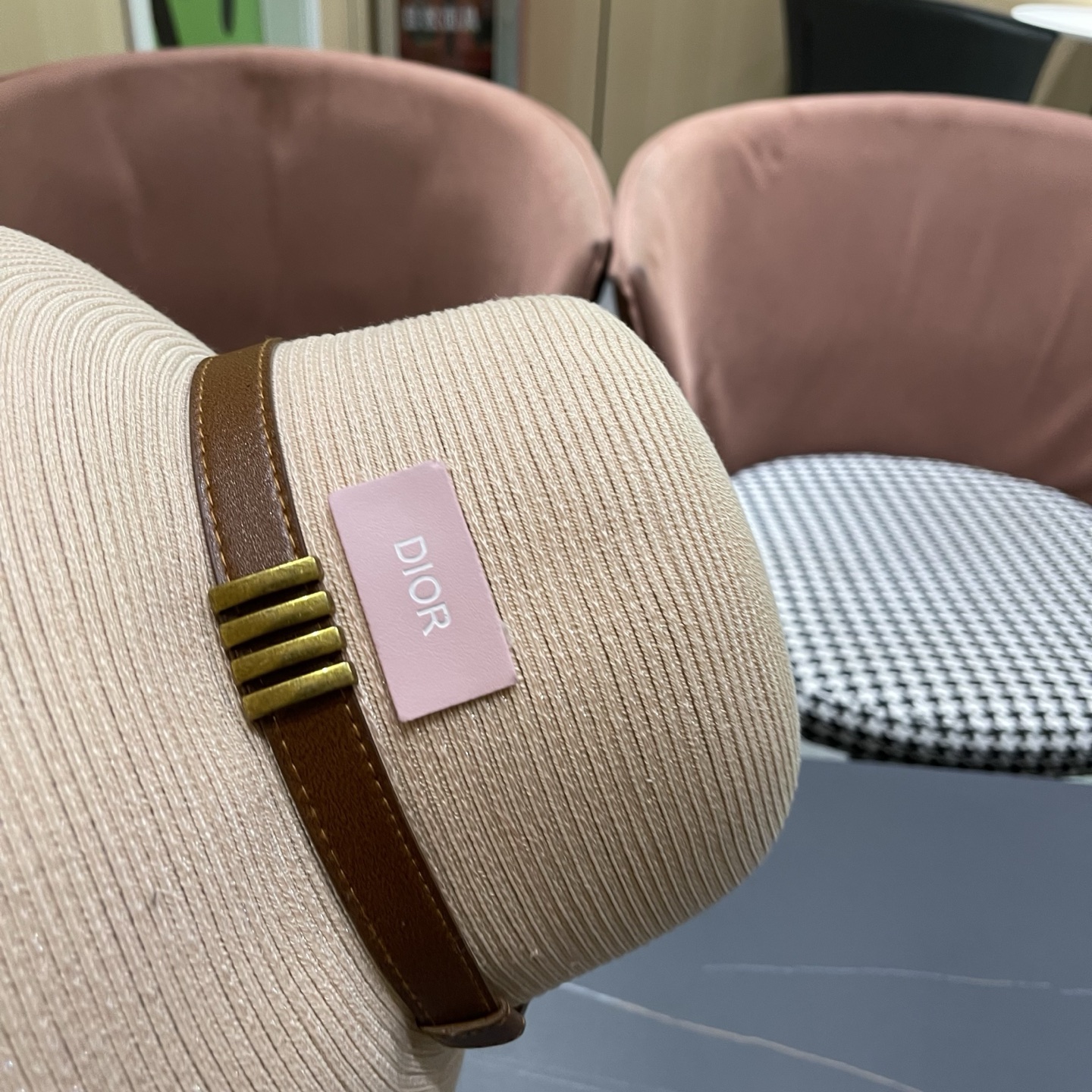 Dior迪奥 优雅气质草编遮阳渔夫帽子女夏季出游时尚百搭大檐防晒太阳帽草帽