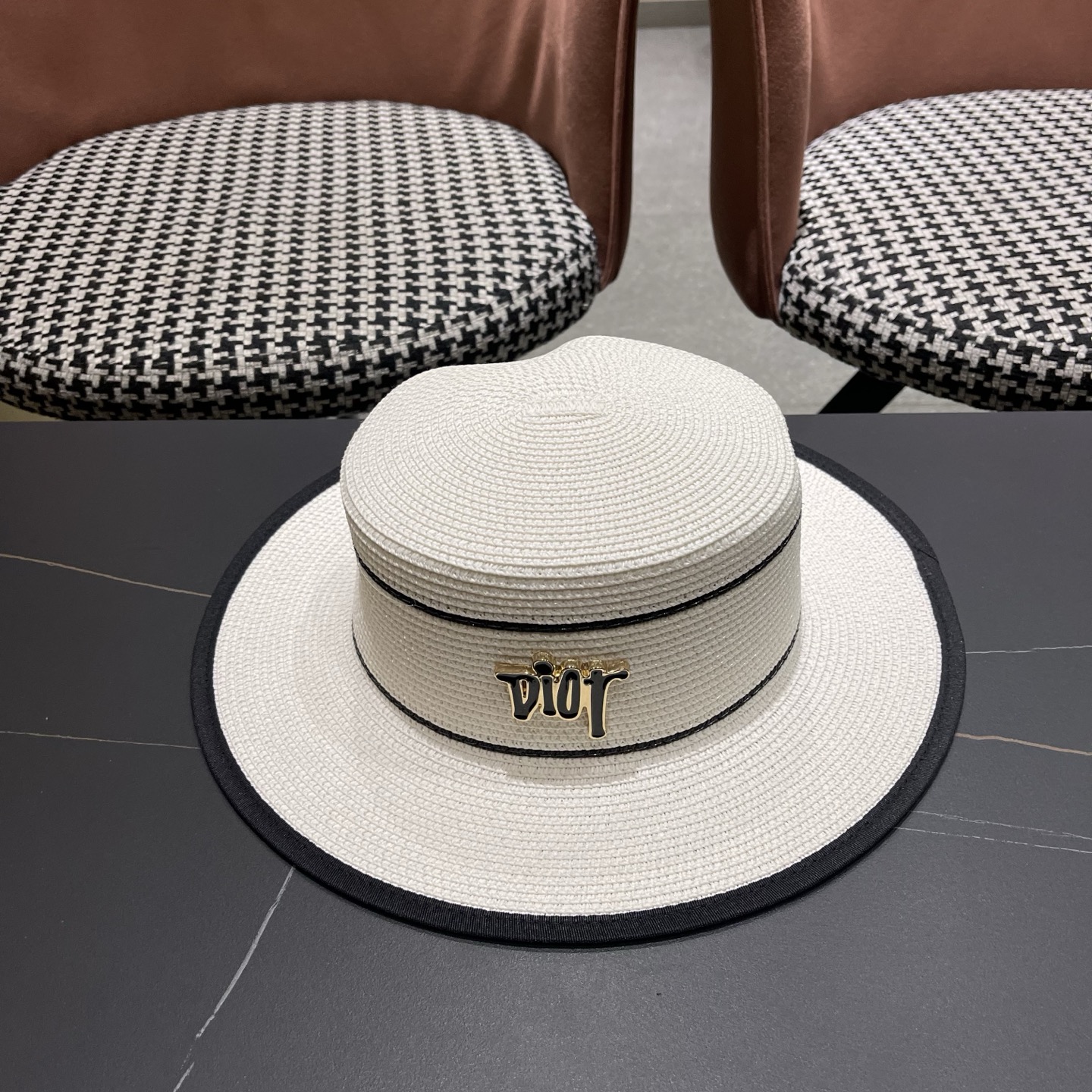 Dior迪奥新款平顶草帽，日本纸草制作，跑量王，头围57cm