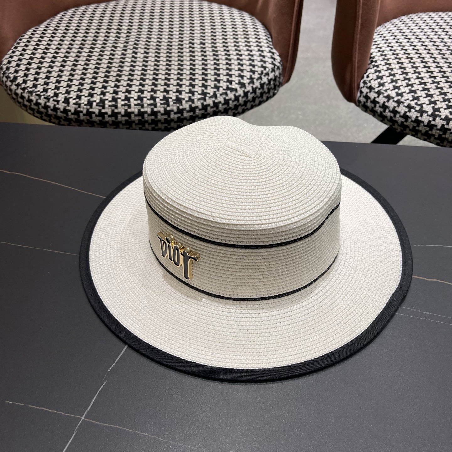 Dior迪奥新款平顶草帽，日本纸草制作，跑量王，头围57cm
