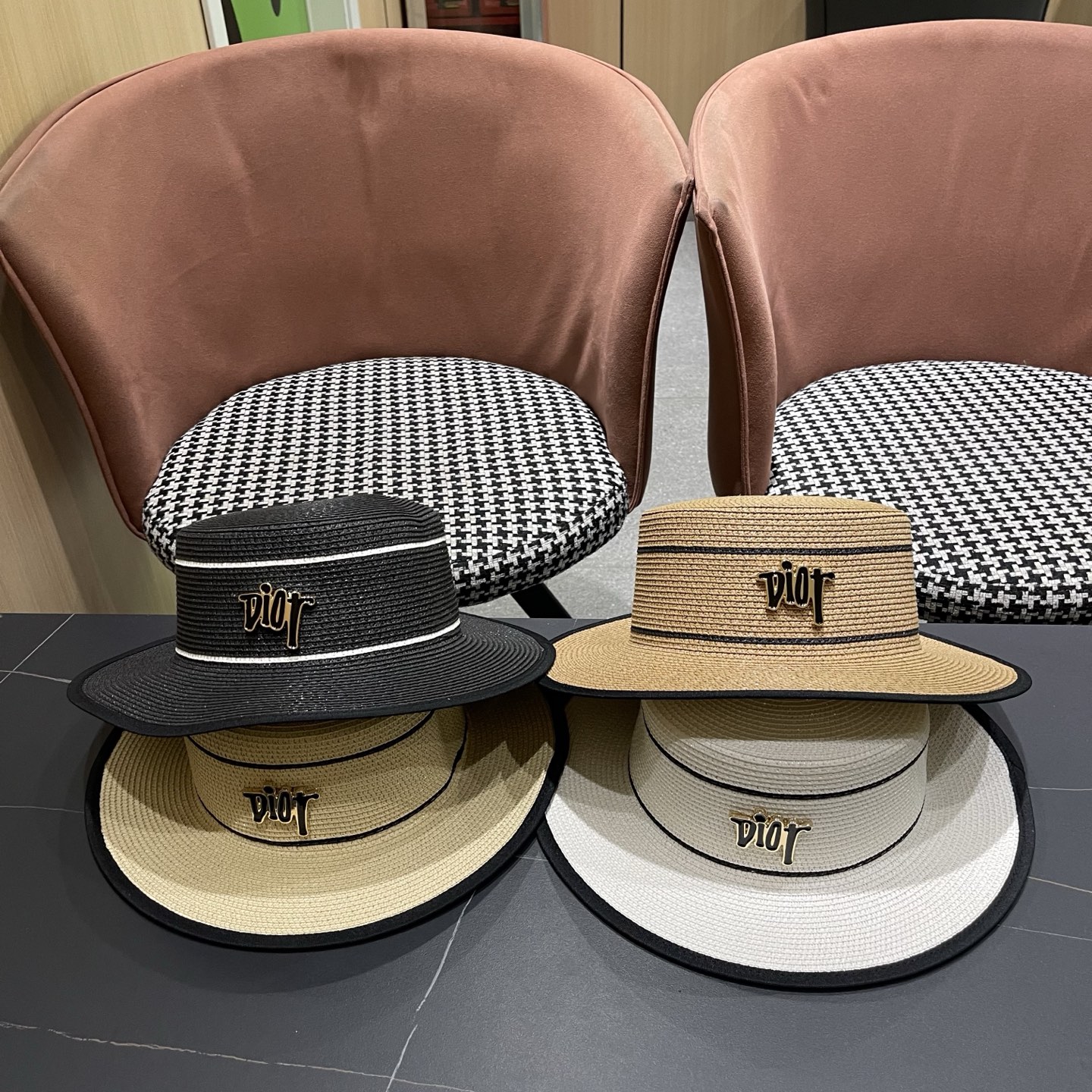 Dior迪奥新款平顶草帽，日本纸草制作，跑量王，头围57cm