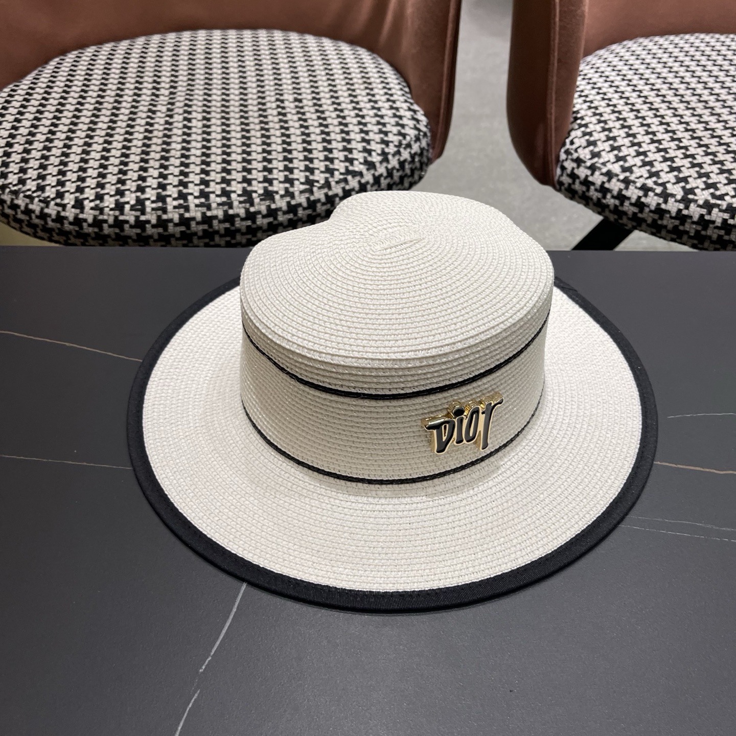 Dior迪奥新款平顶草帽，日本纸草制作，跑量王，头围57cm