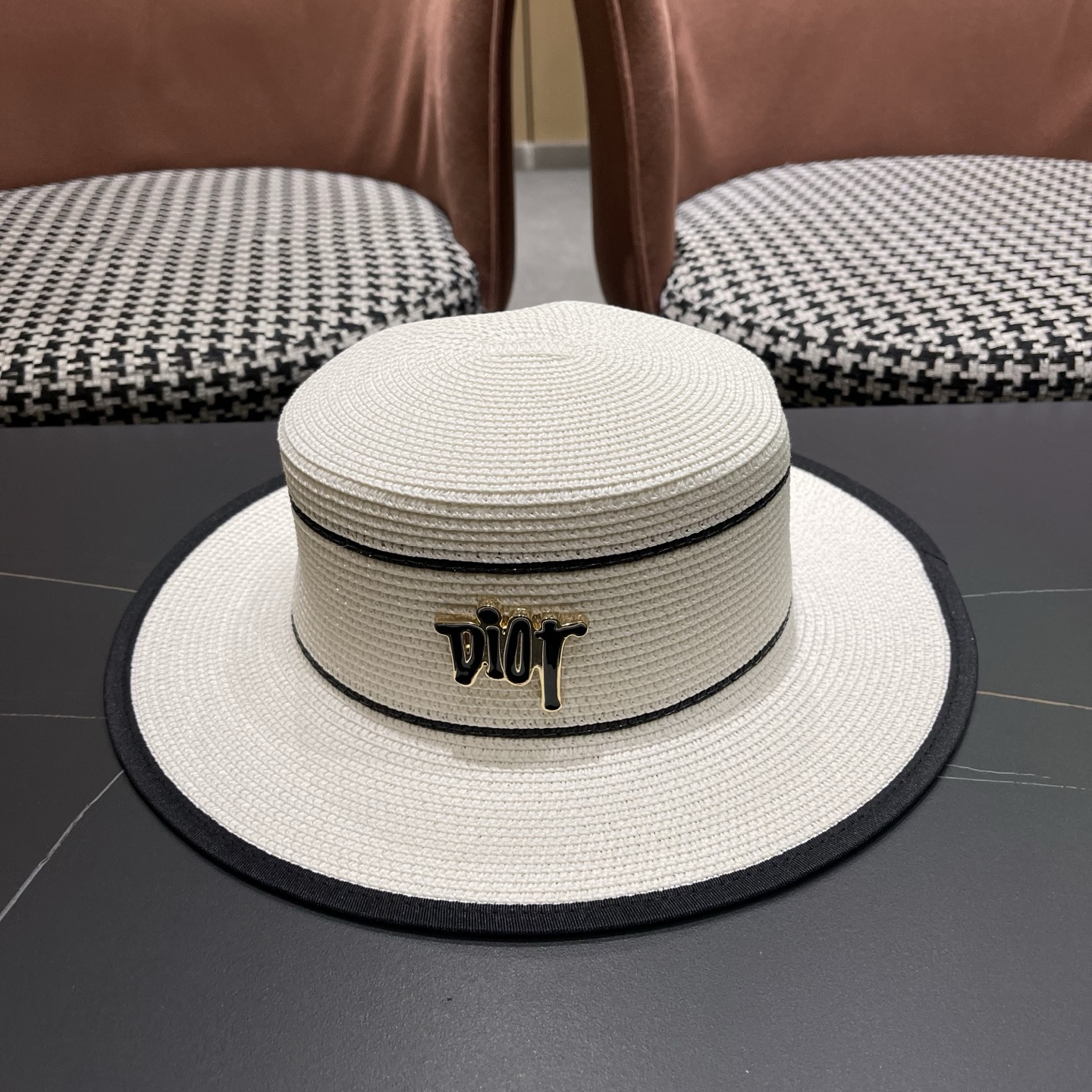 Dior迪奥新款平顶草帽，日本纸草制作，跑量王，头围57cm